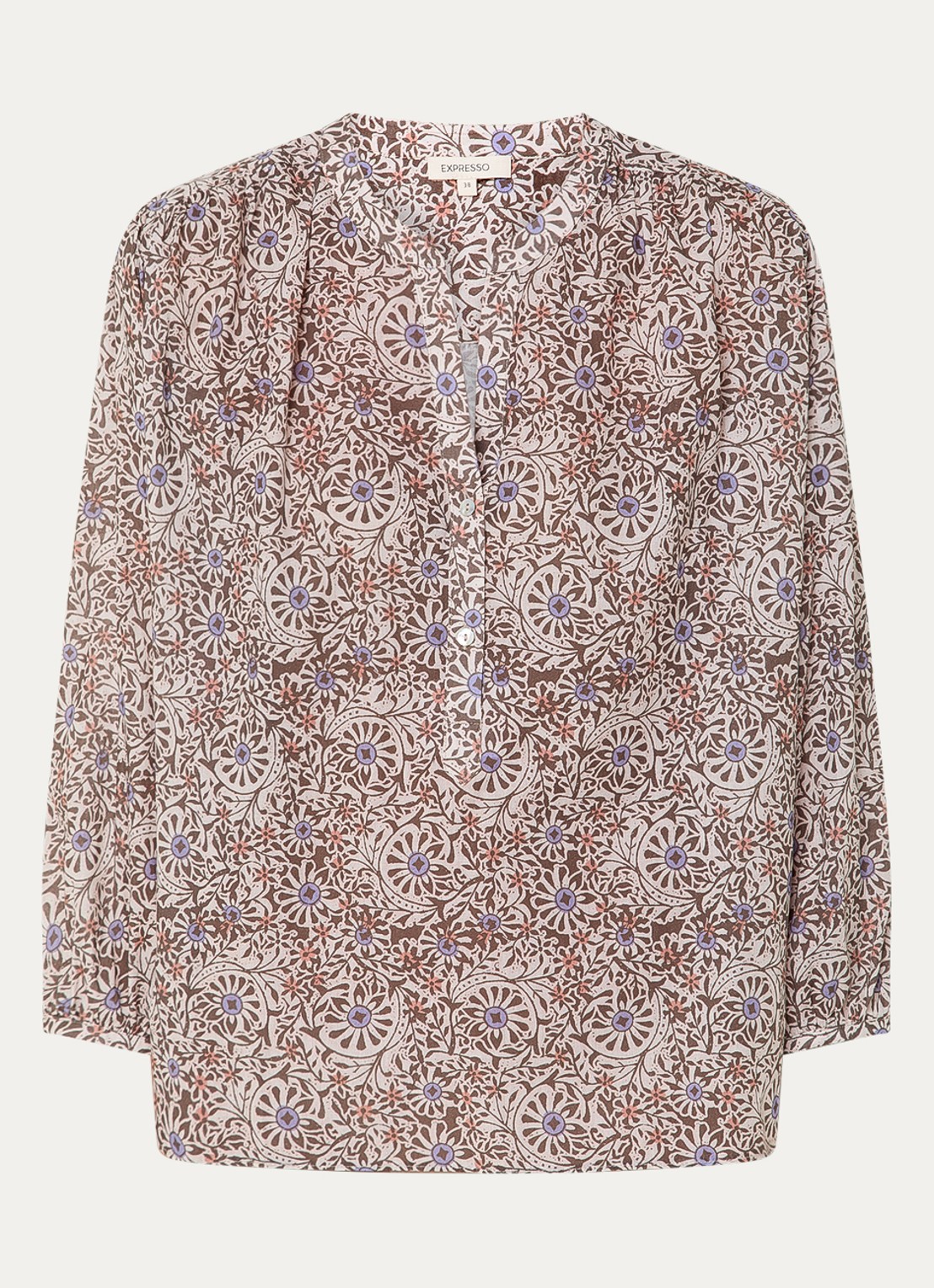Expresso Tuniek met bloemenprint - voorkant 3 beige