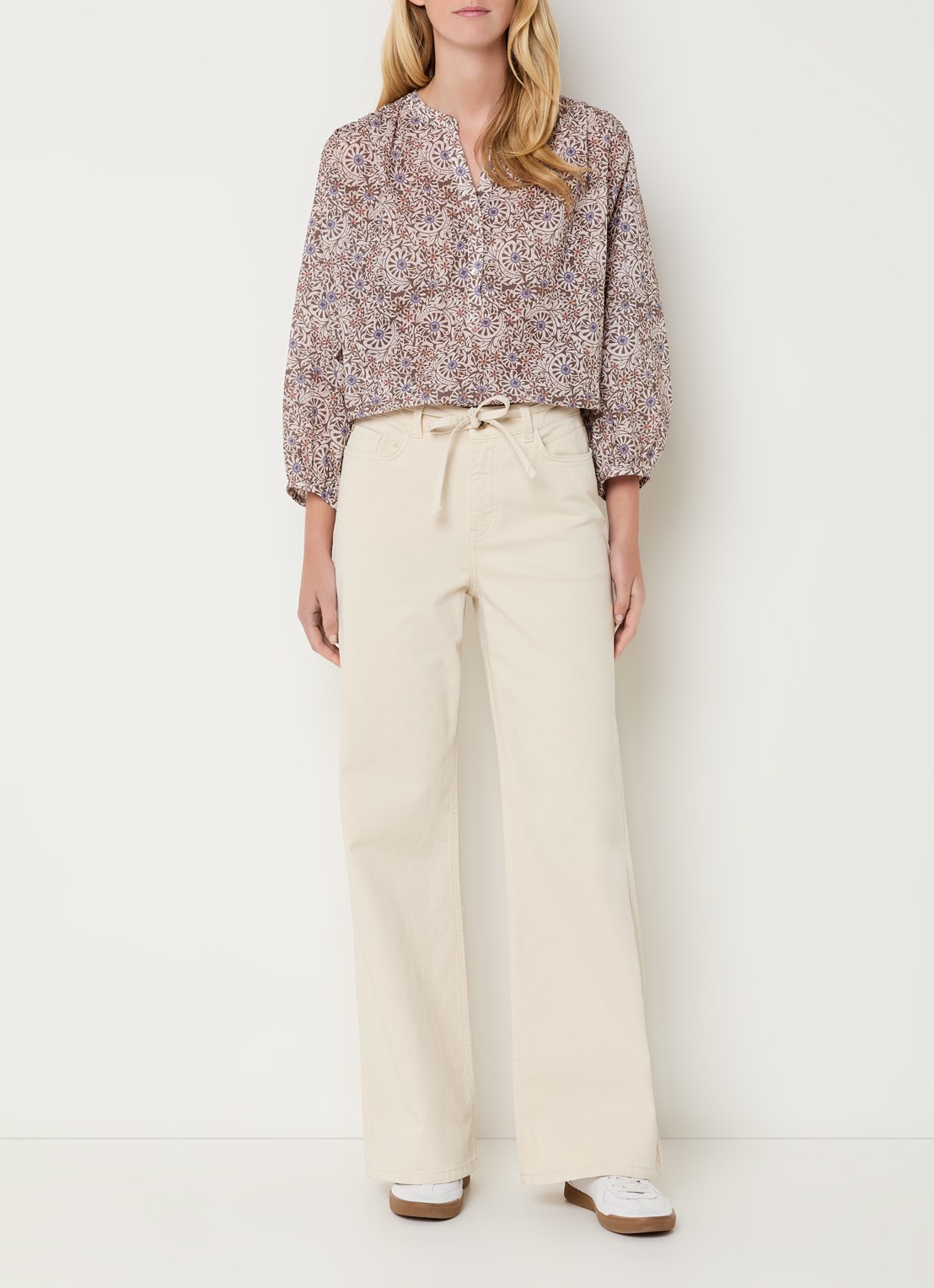 Expresso Tuniek met bloemenprint - voorkant 4 beige