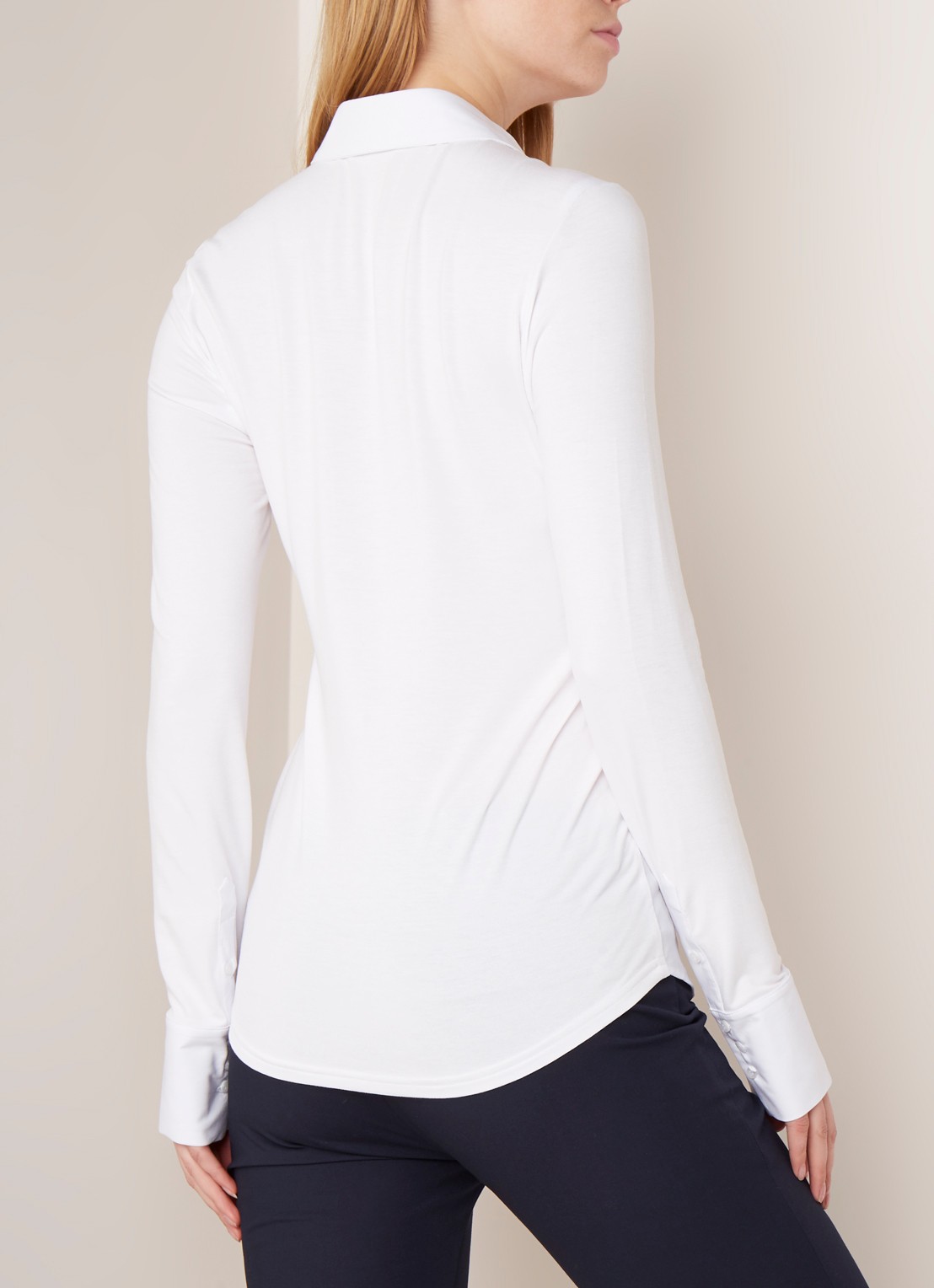 Expresso Xani blouse met jersey mouw - achterkant 3 wit