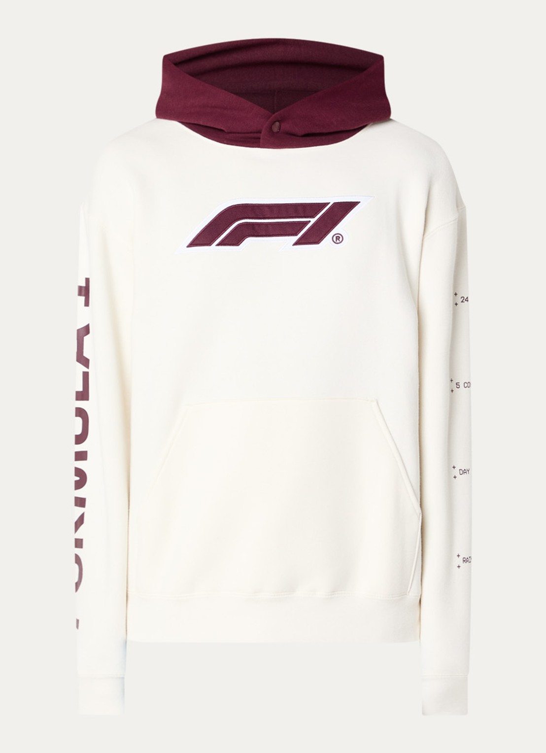 F1 All Hands hoodie met logo- en backprint - voorkant 4 creme