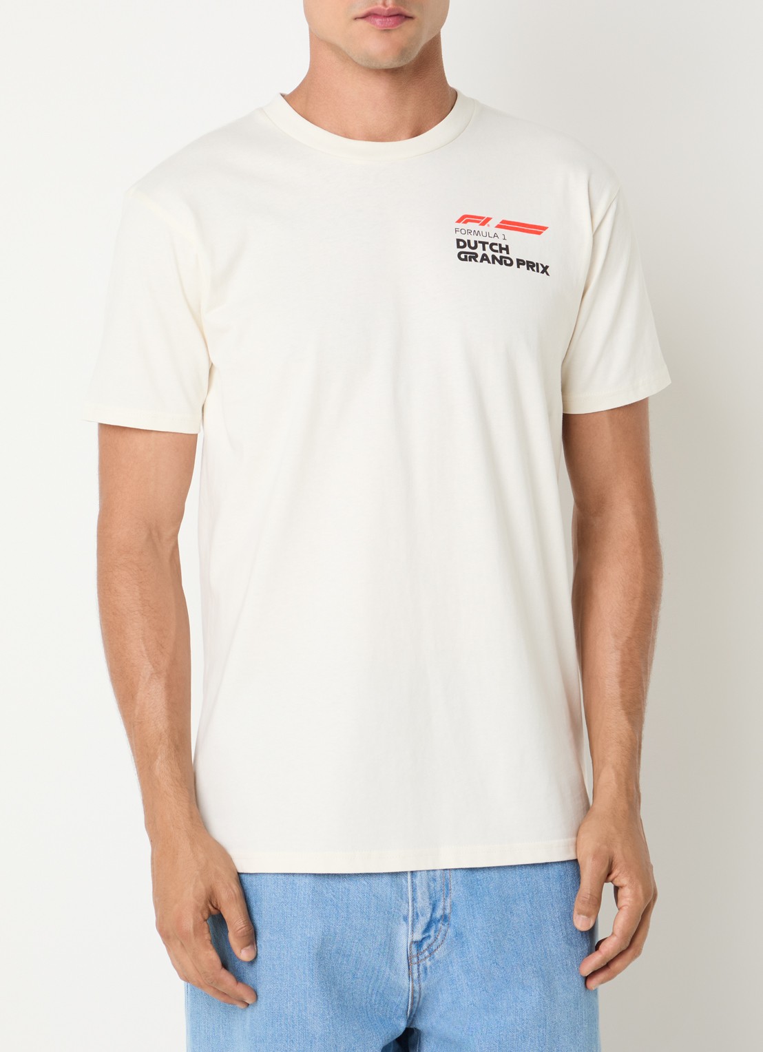 F1 Netherlands Grand Prix T-shirt met logo- en backprint - achterkant 4 ivoor