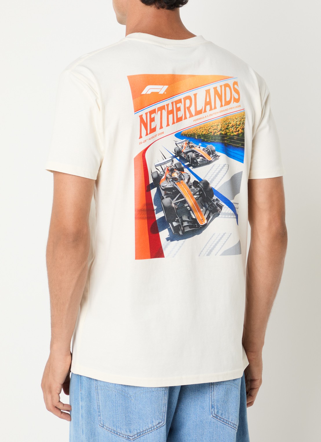 F1 Netherlands Grand Prix T-shirt met logo- en backprint - detail 3 ivoor