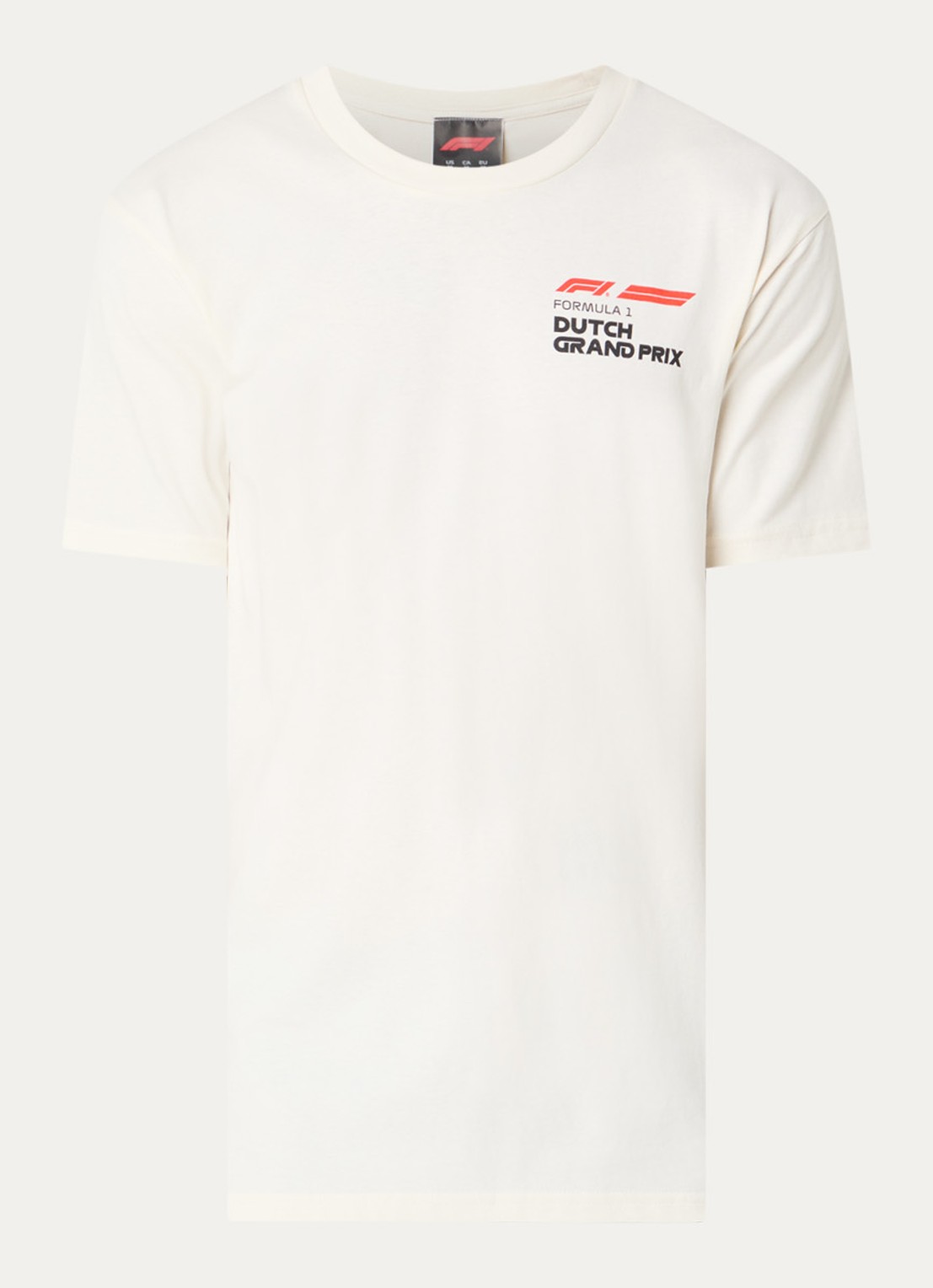 F1 Netherlands Grand Prix T-shirt met logo- en backprint - voorkant ivoor
