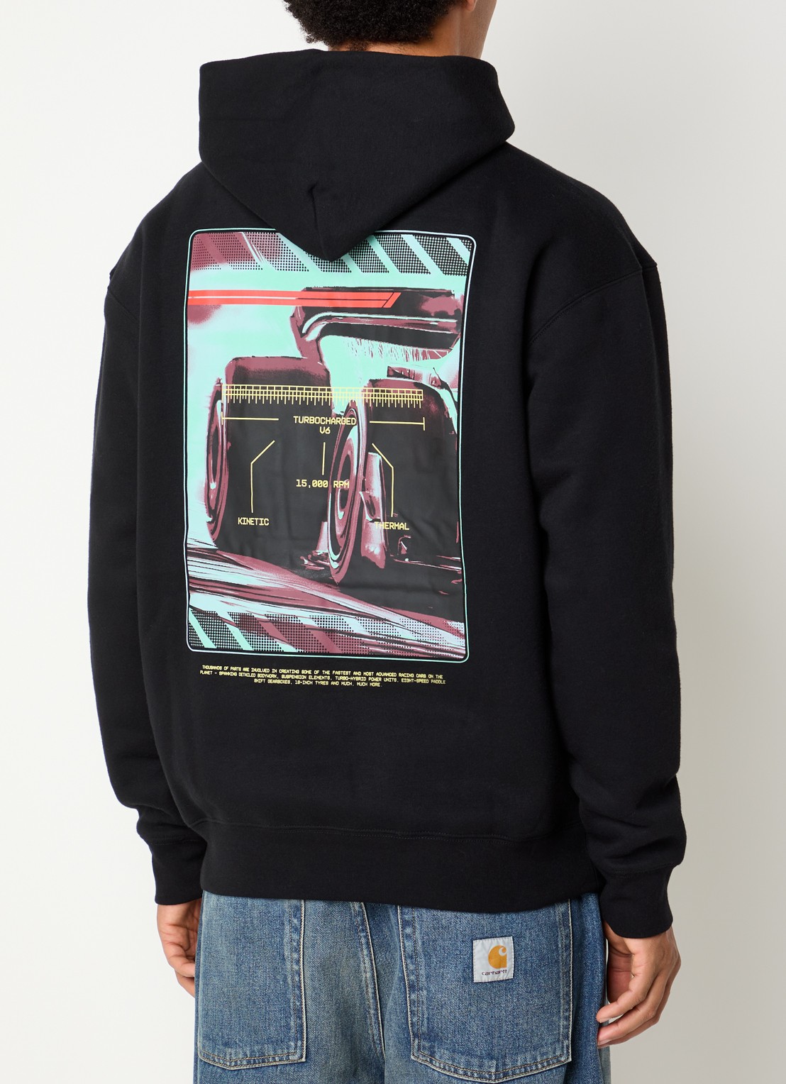 F1 Turbocharged hoodie met logo- en backprint - detail 4 zwart