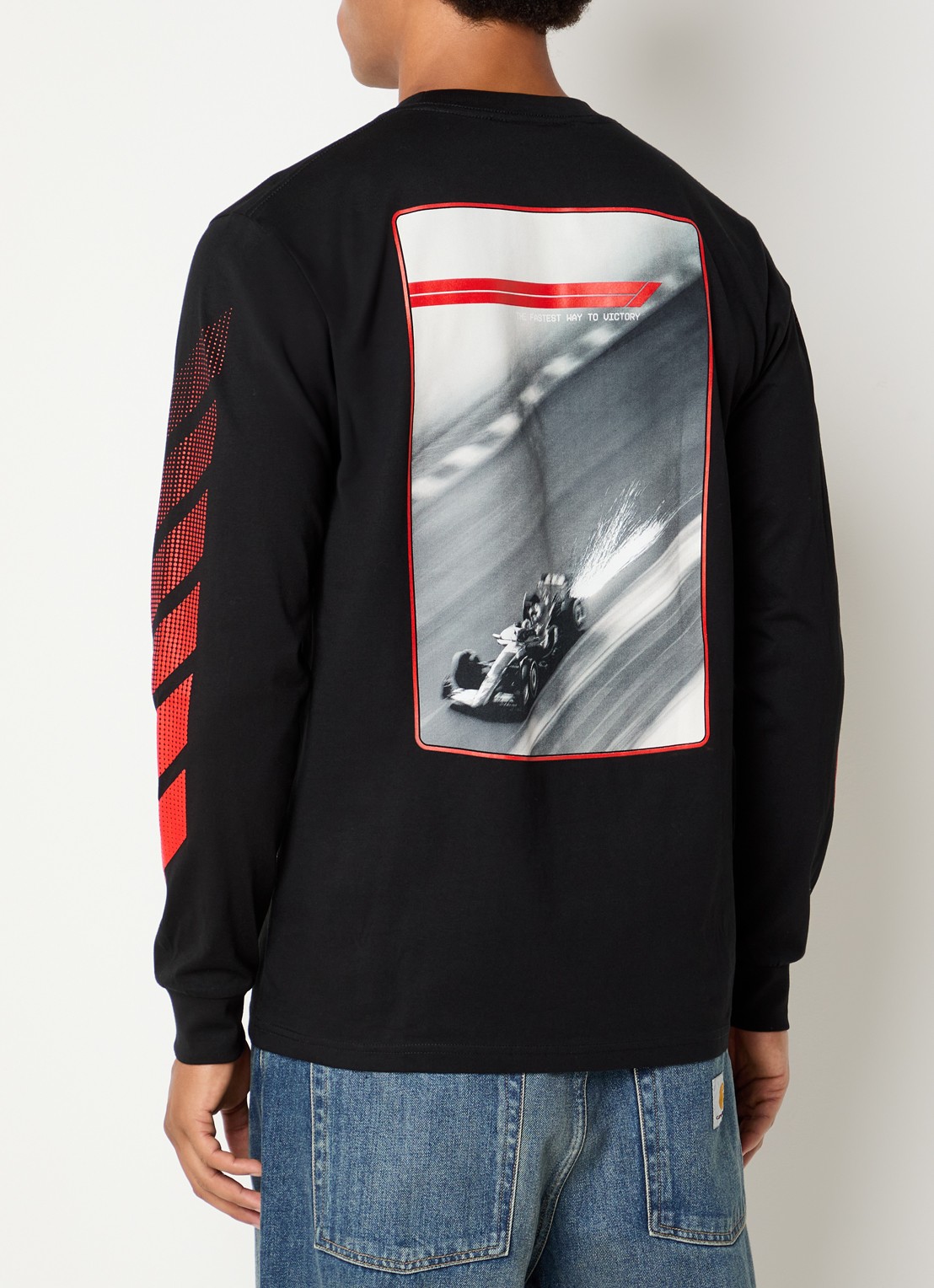 F1 Victory longsleeve met logo- en backprint - detail 4 zwart