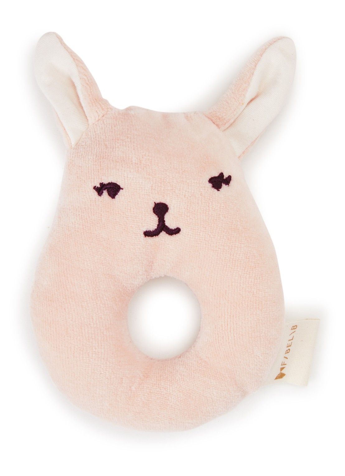 Fabelab Bunny rammelaar 14 cm - voorkant lichtroze