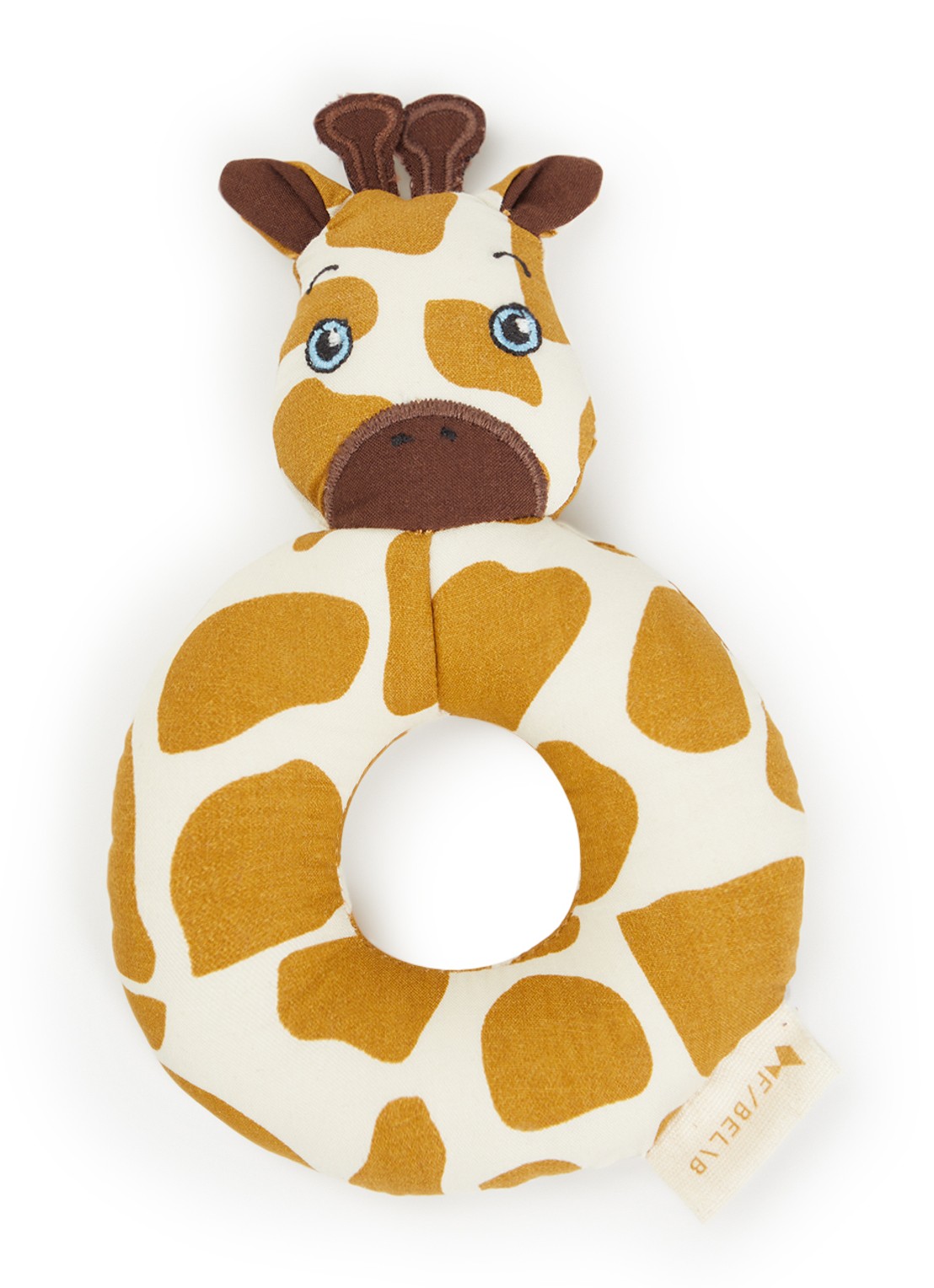 Fabelab Giraf rammelaar 16 cm - voorkant 2 camel