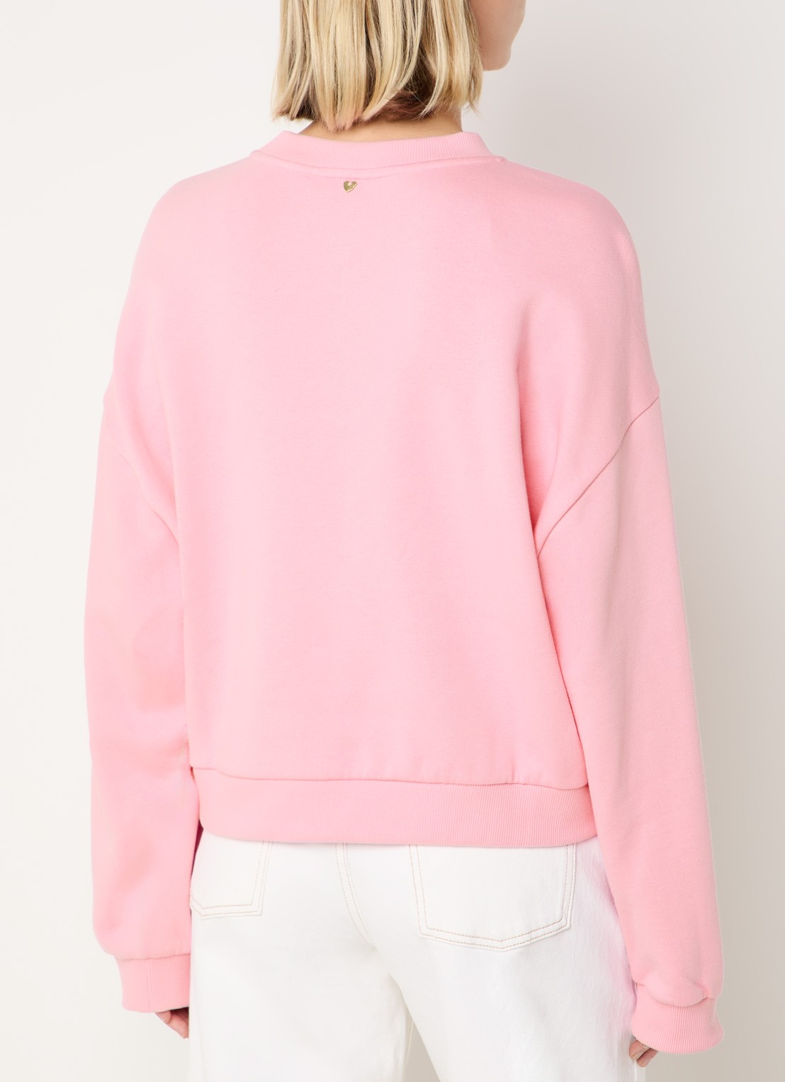 Fabienne Chapot Amy sweater met logborduring - achterkant 4 roze