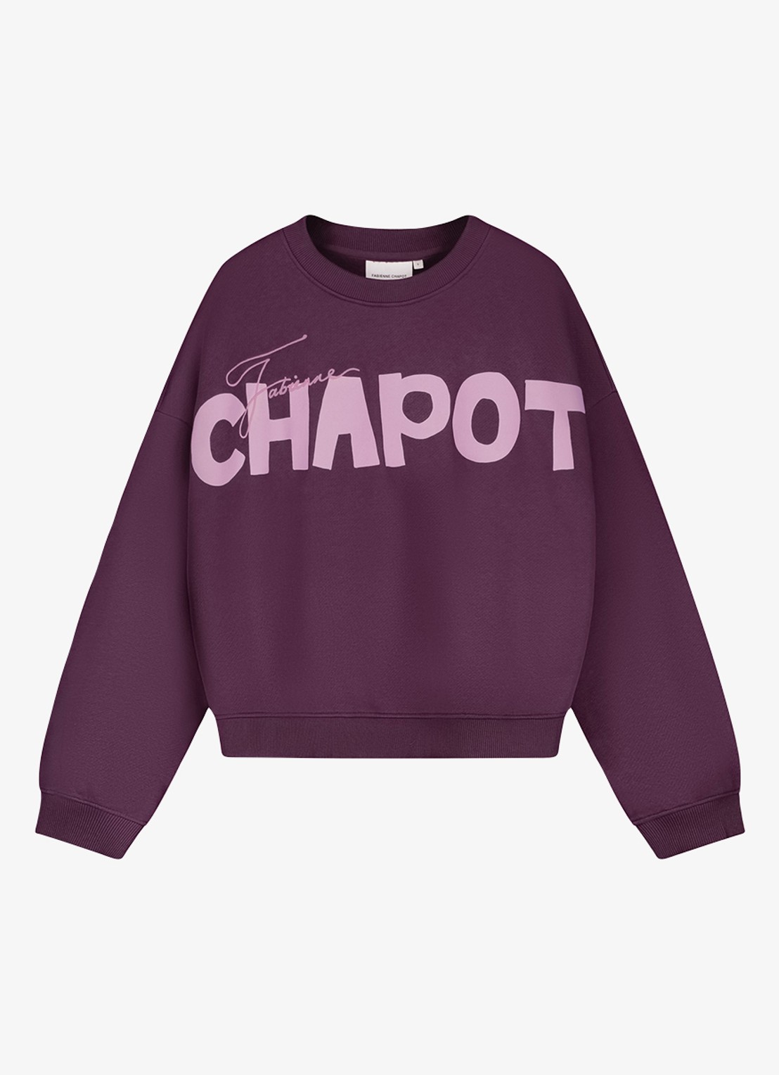 Fabienne Chapot Amy sweater met logoprint - voorkant paars