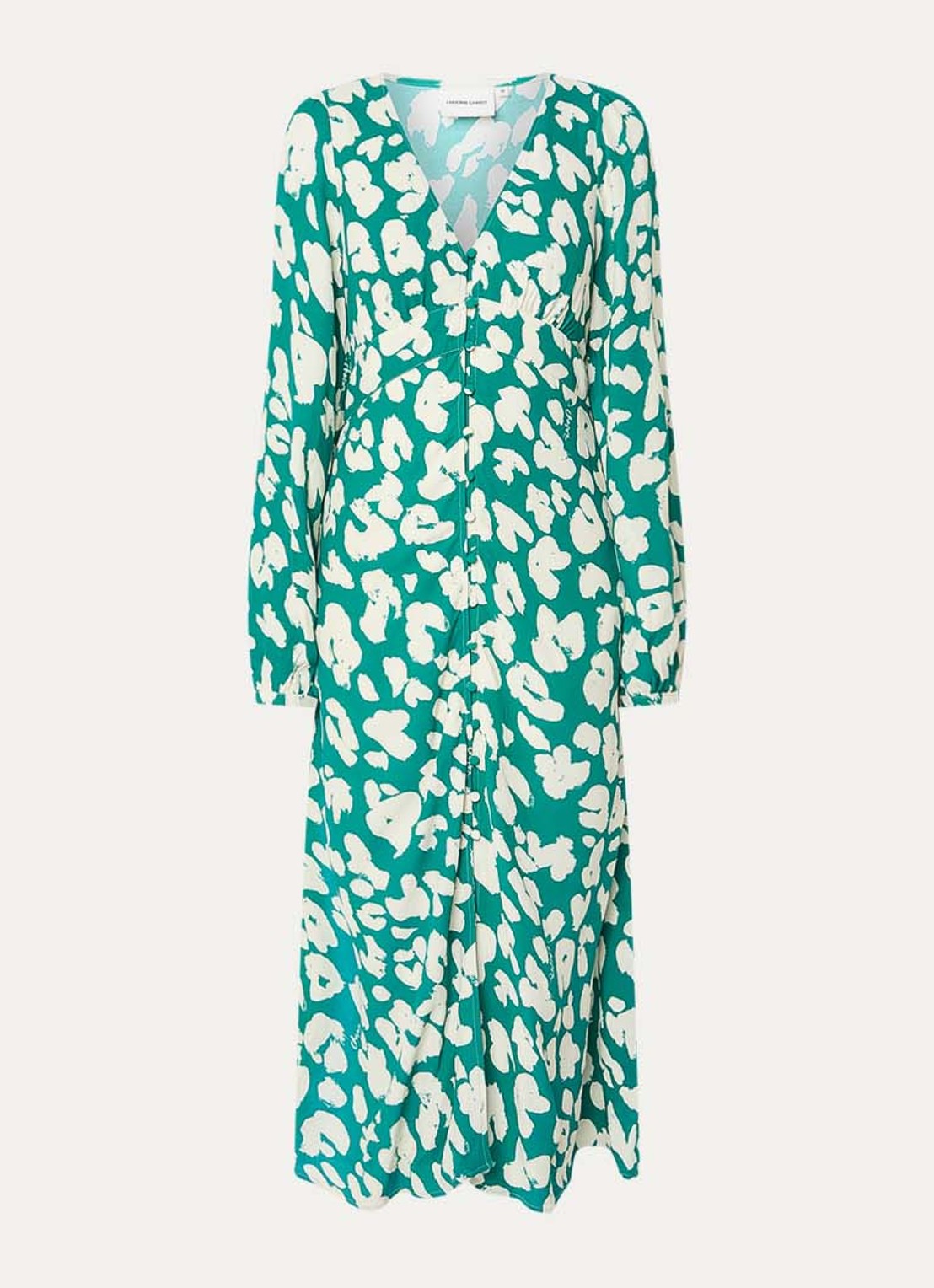 Fabienne Chapot Ana midi blousejurk met print - voorkant 2 groen