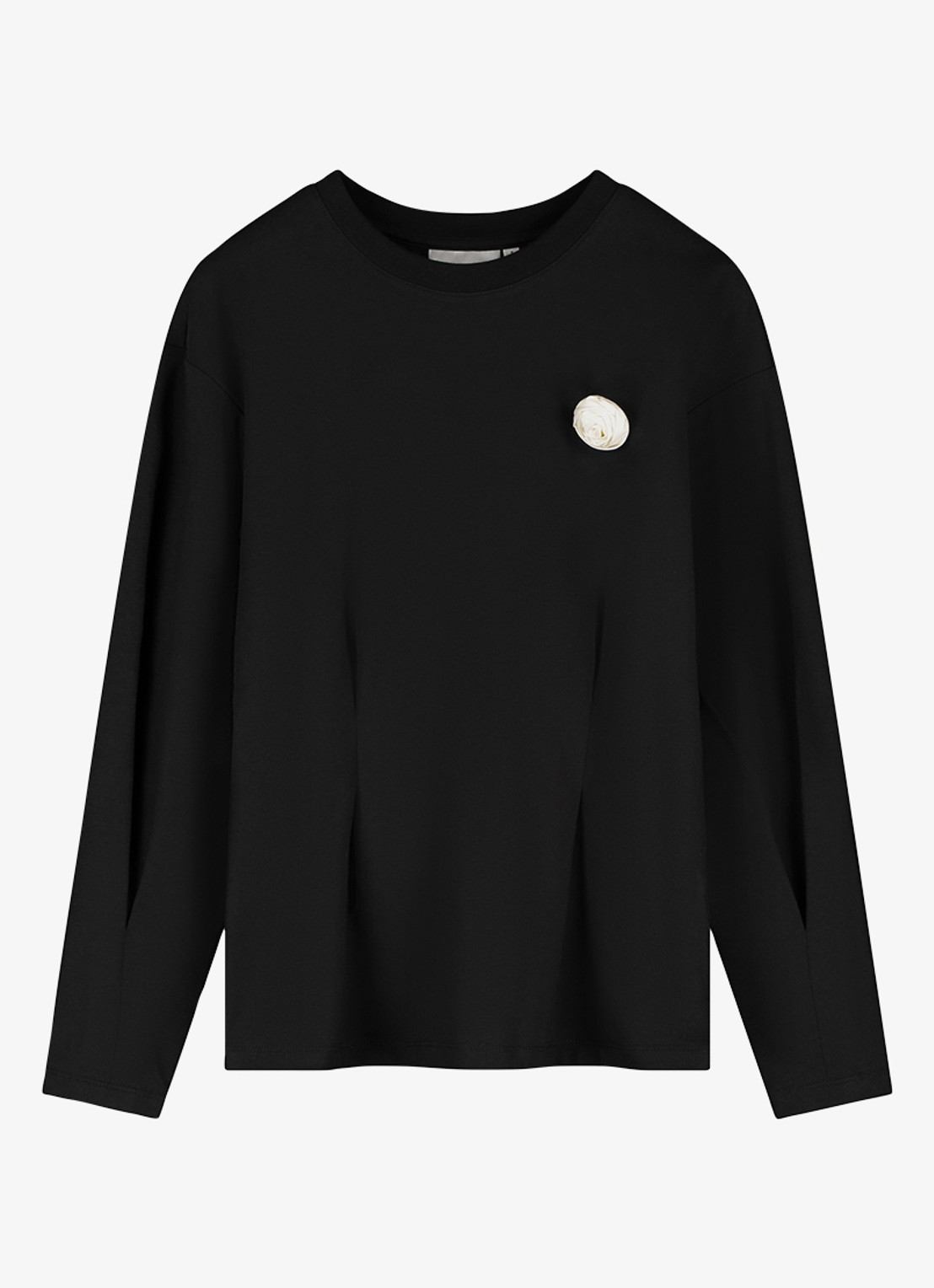 Fabienne Chapot Asta longsleeve met plooidetail - voorkant 3 zwart
