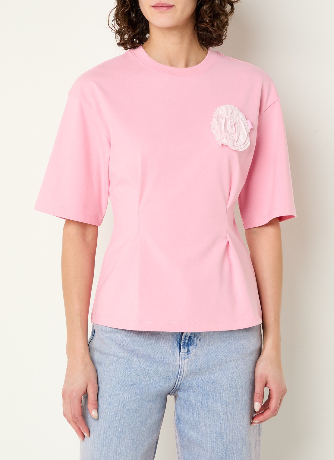Fabienne Chapot Asta T-shirt met applicatie - detail 4 roze