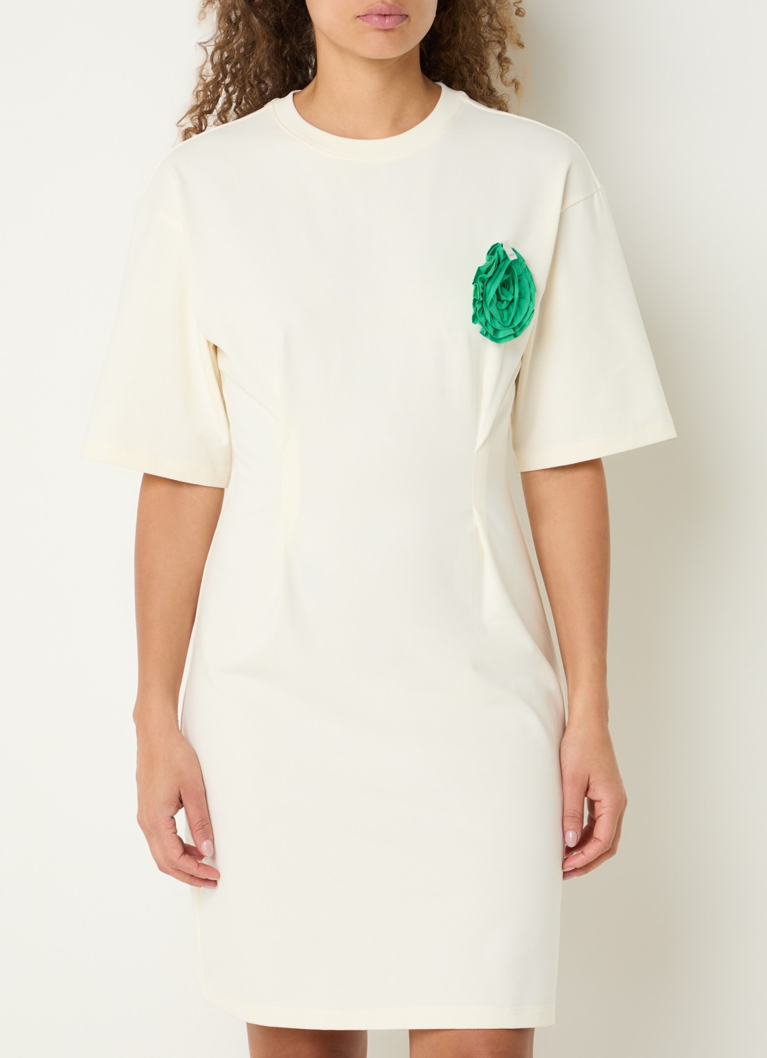 Fabienne Chapot Astan midi jurk met stretch - detail 4 creme