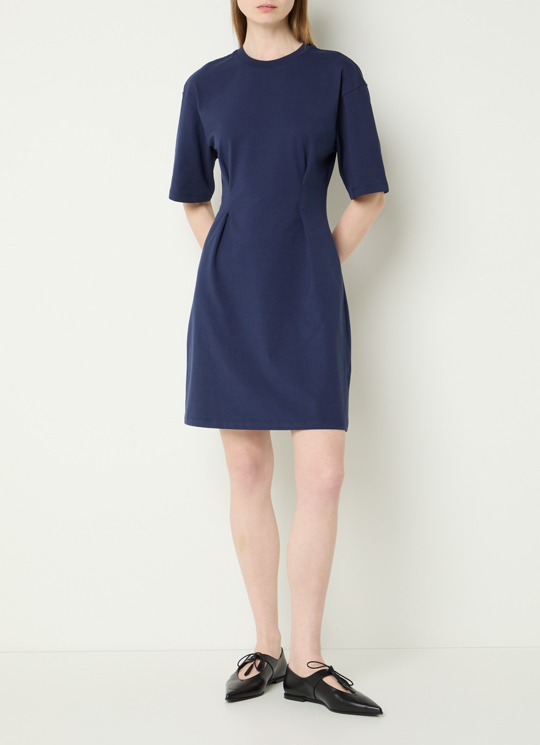 Fabienne Chapot Astan mini jurk met applicatie - voorkant 2 donkerblauw