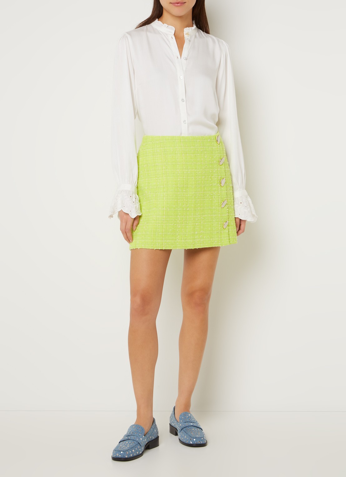 Fabienne Chapot Baba blouse met pofmouw - voorkant 4 wit