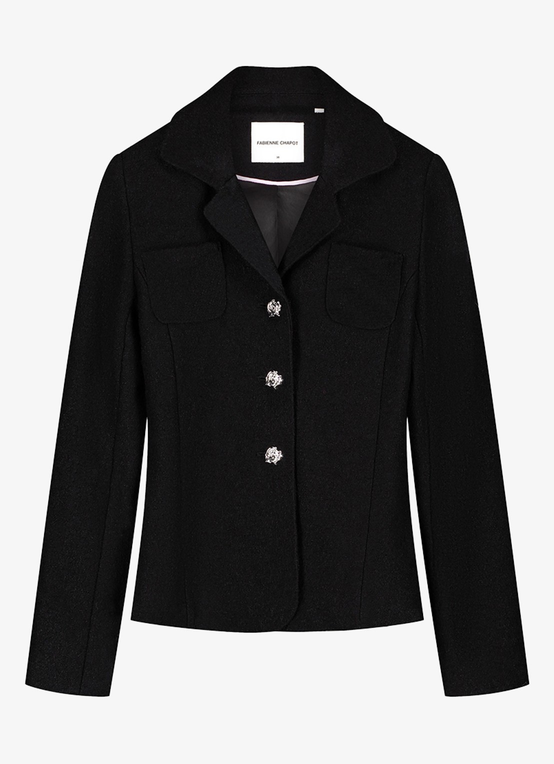 Fabienne Chapot Baby getailleerde blazer in wolblend - voorkant 2 zwart
