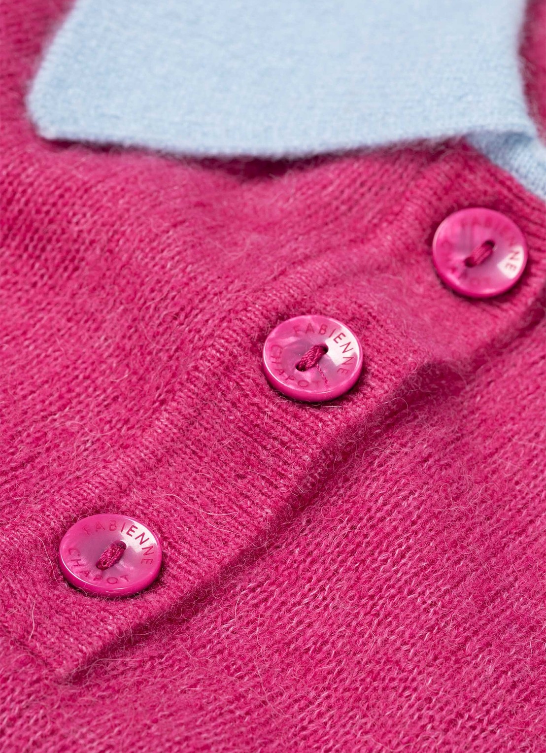 Fabienne Chapot Barbara fijngebreide pullover in wolblend - detail 3 fuchsia