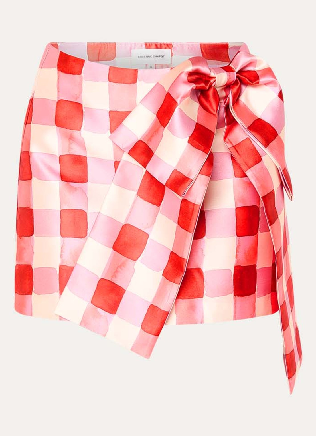 Fabienne Chapot Beau minirok met ruitdessin en strikdetail - voorkant 3 rood
