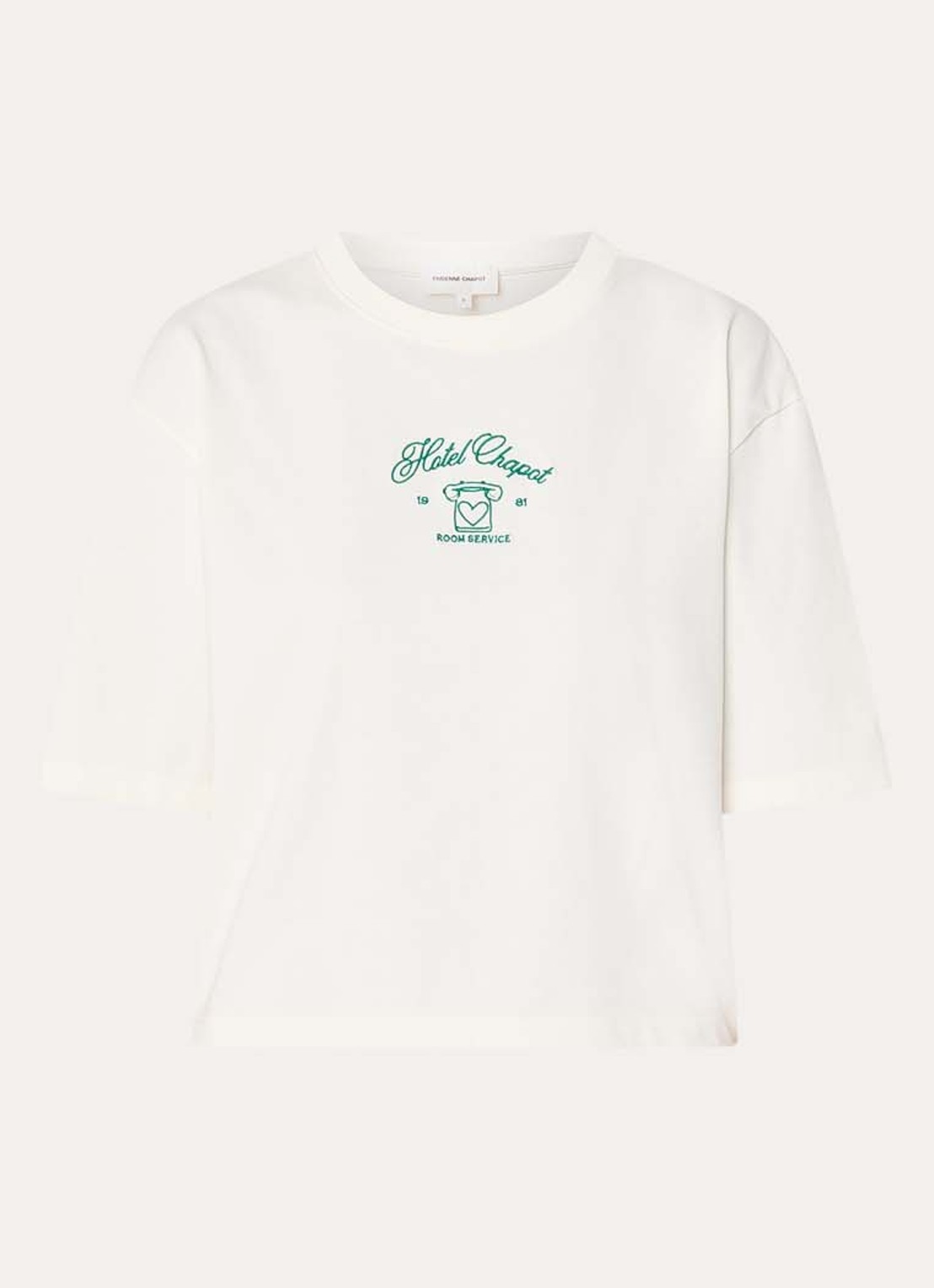 Fabienne Chapot Benja T-shirt met print - voorkant 3 gebroken wit