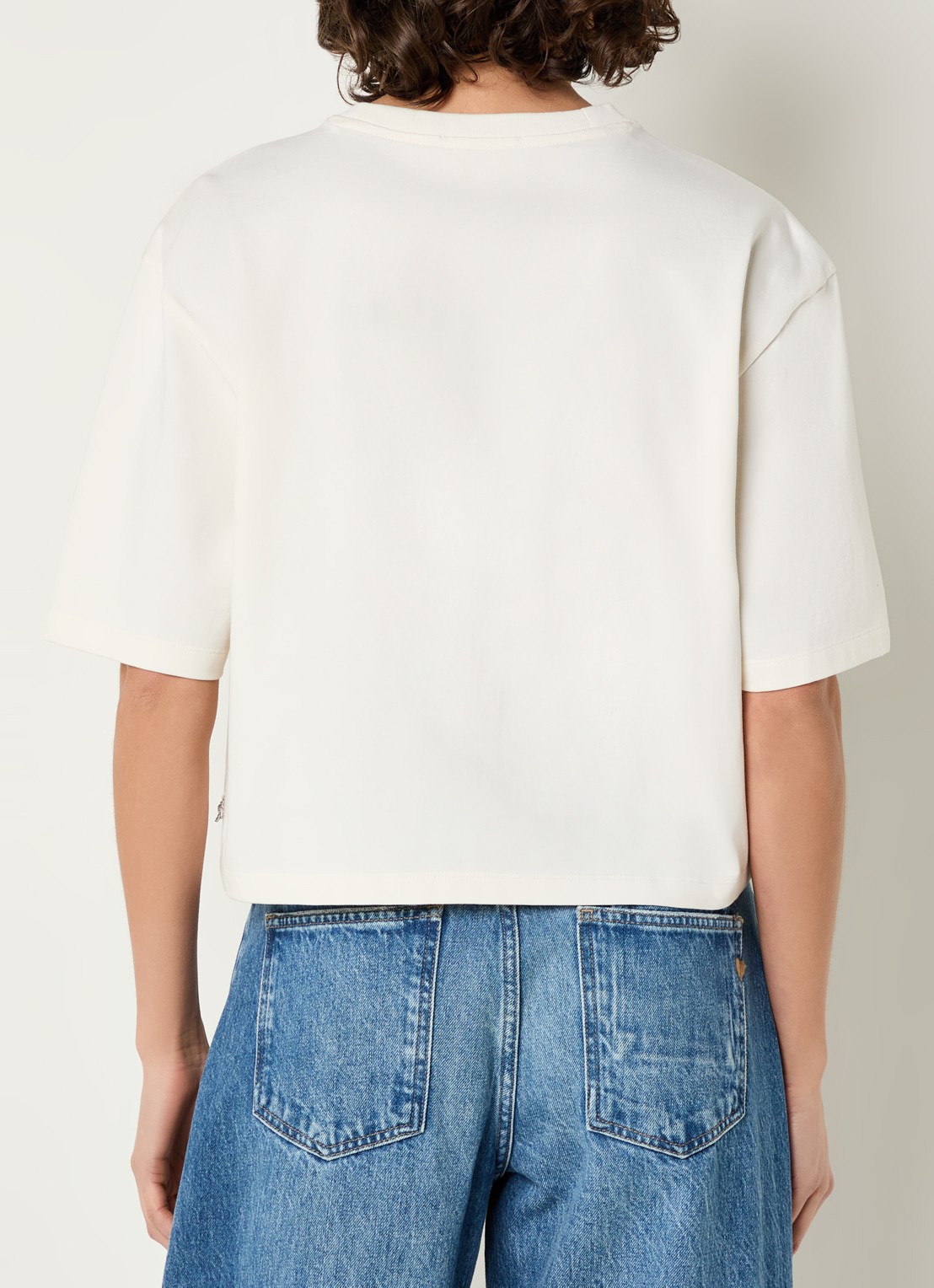 Fabienne Chapot Benja T-shirt met strass - achterkant 4 gebroken wit