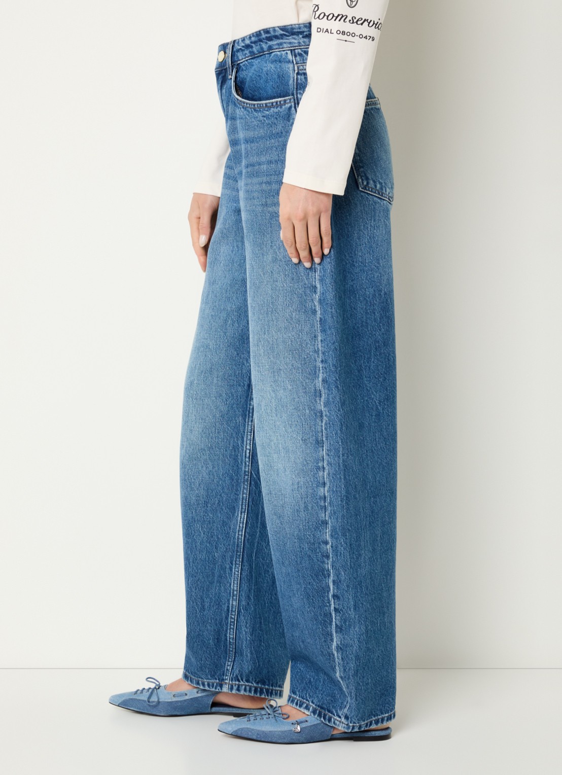 Fabienne Chapot Betty high waist loose fit jeans met medium wassing - detail 5 indigo