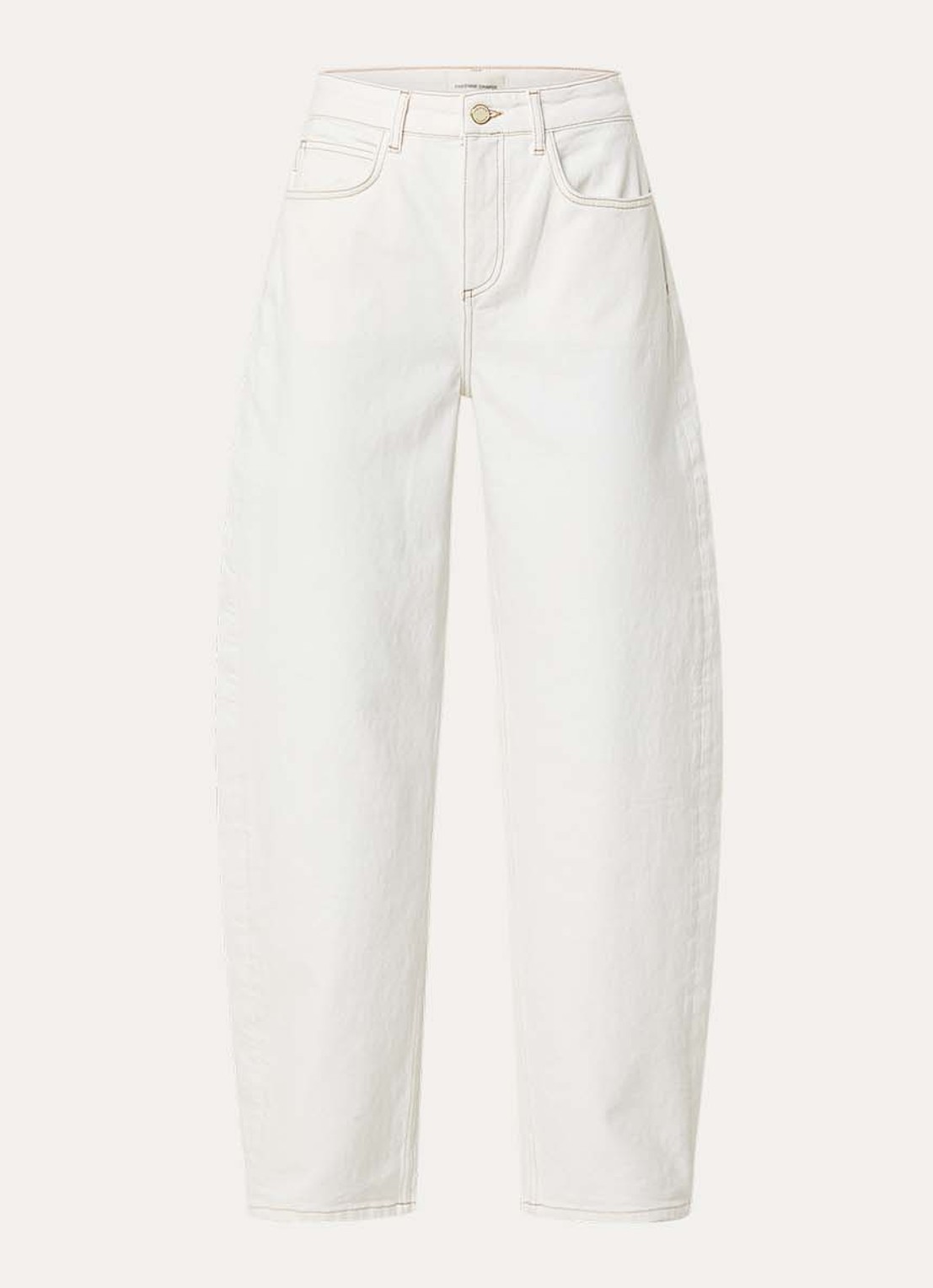 Fabienne Chapot Betty high waist tapered fit jeans met gekleurde wassing - voorkant 4 gebroken wit