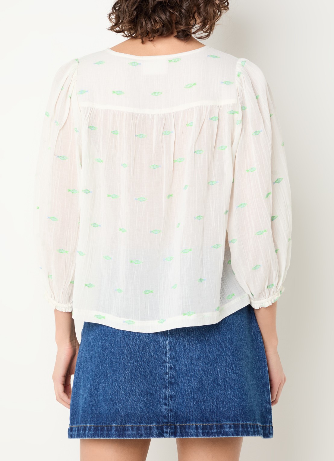 Fabienne Chapot Bindi tuniek met borduring - achterkant 4 gebroken wit