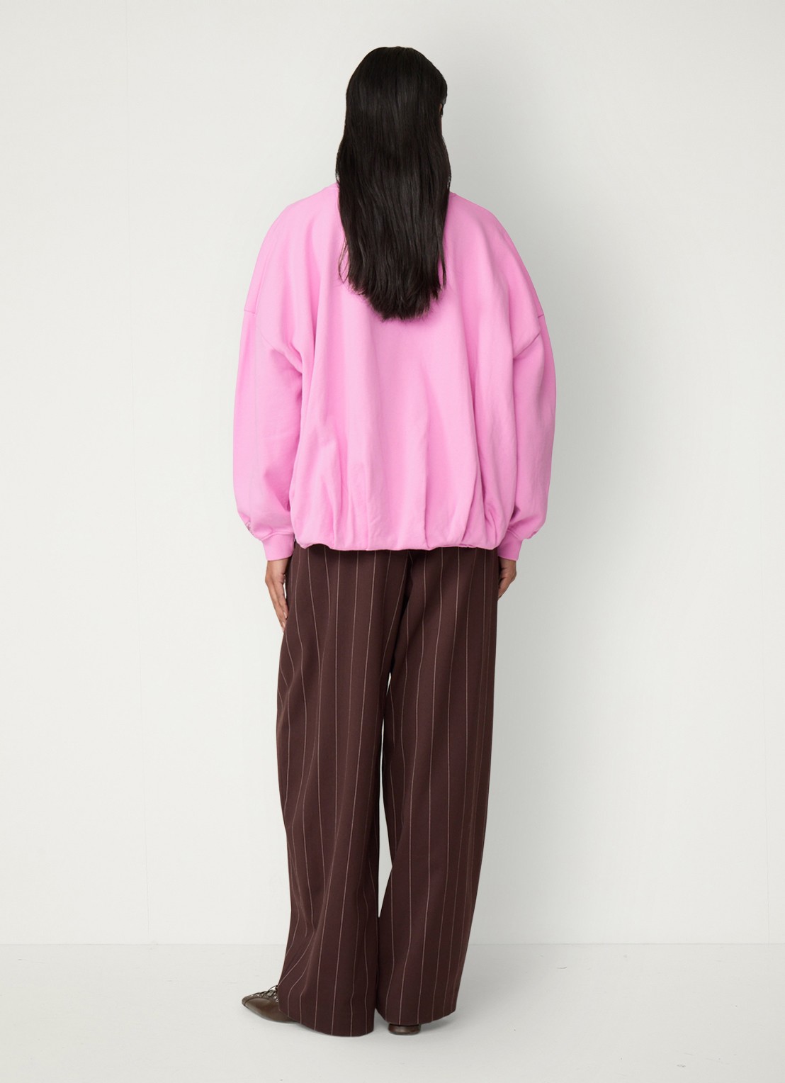 Fabienne Chapot Bubble sweater met plooidetail - achterkant roze
