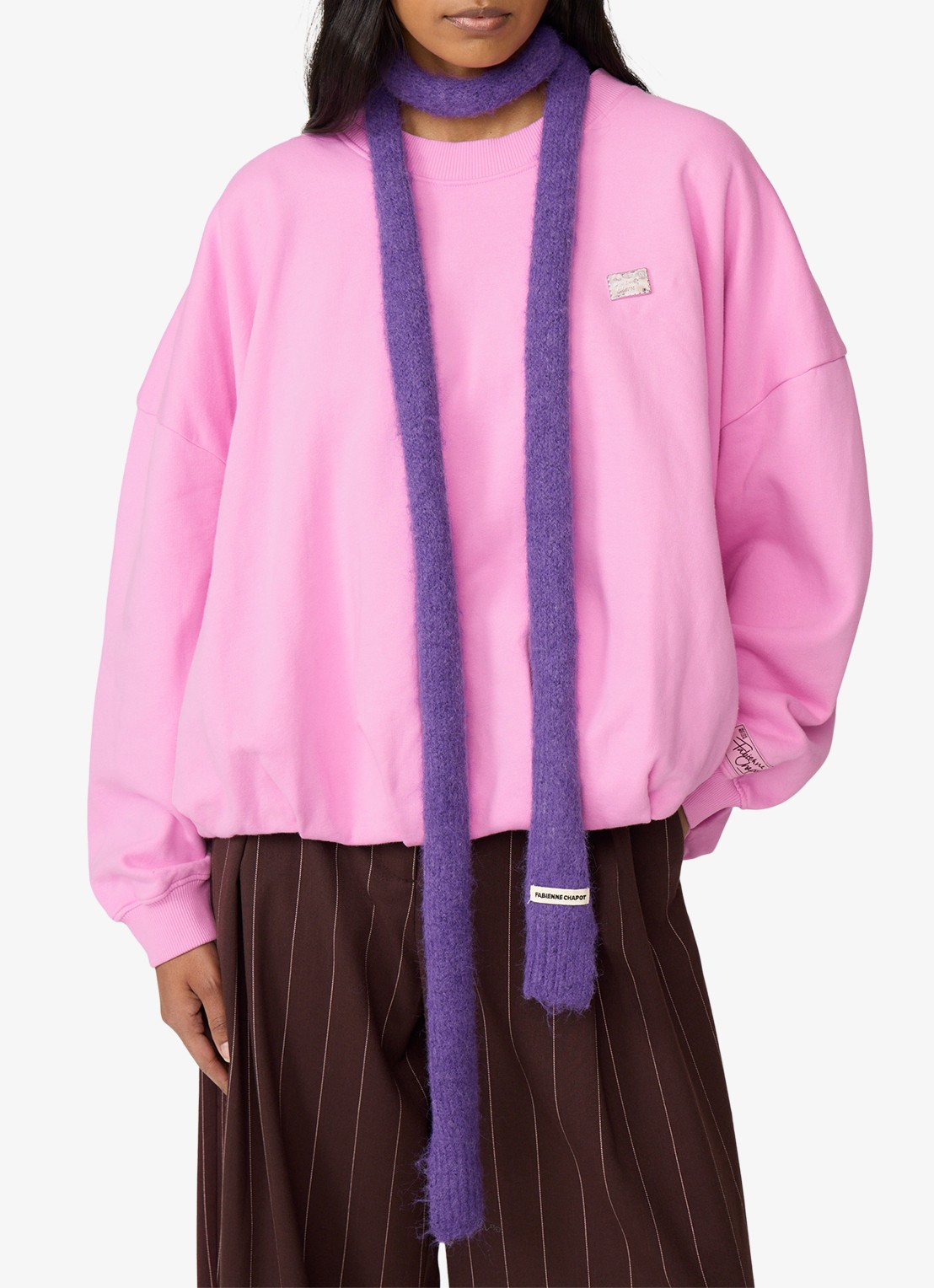 Fabienne Chapot Bubble sweater met plooidetail - detail 2 roze