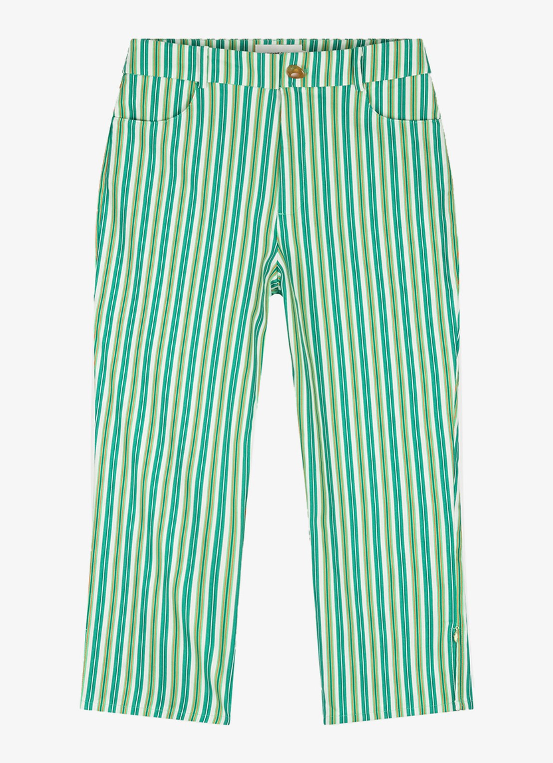 Fabienne Chapot Camilio high waist flared fit broek in linnenblend - voorkant 2 groen
