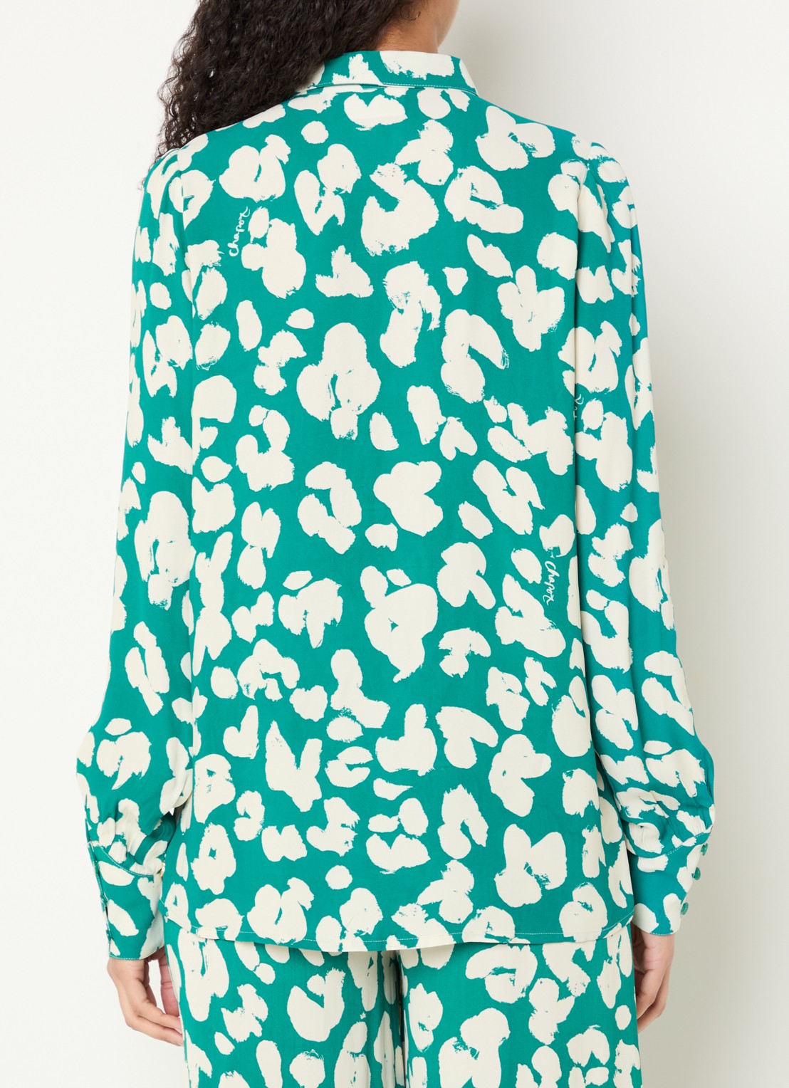 Fabienne Chapot Coco blouse met print - achterkant groen