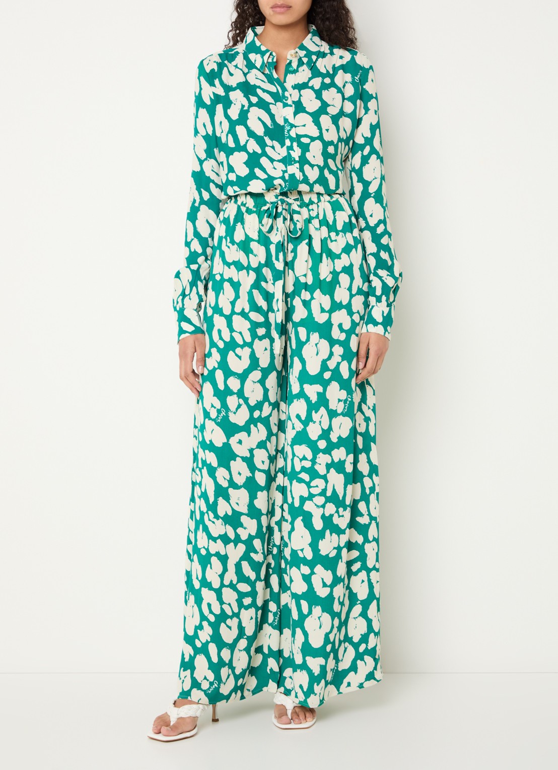 Fabienne Chapot Coco blouse met print - voorkant 3 groen