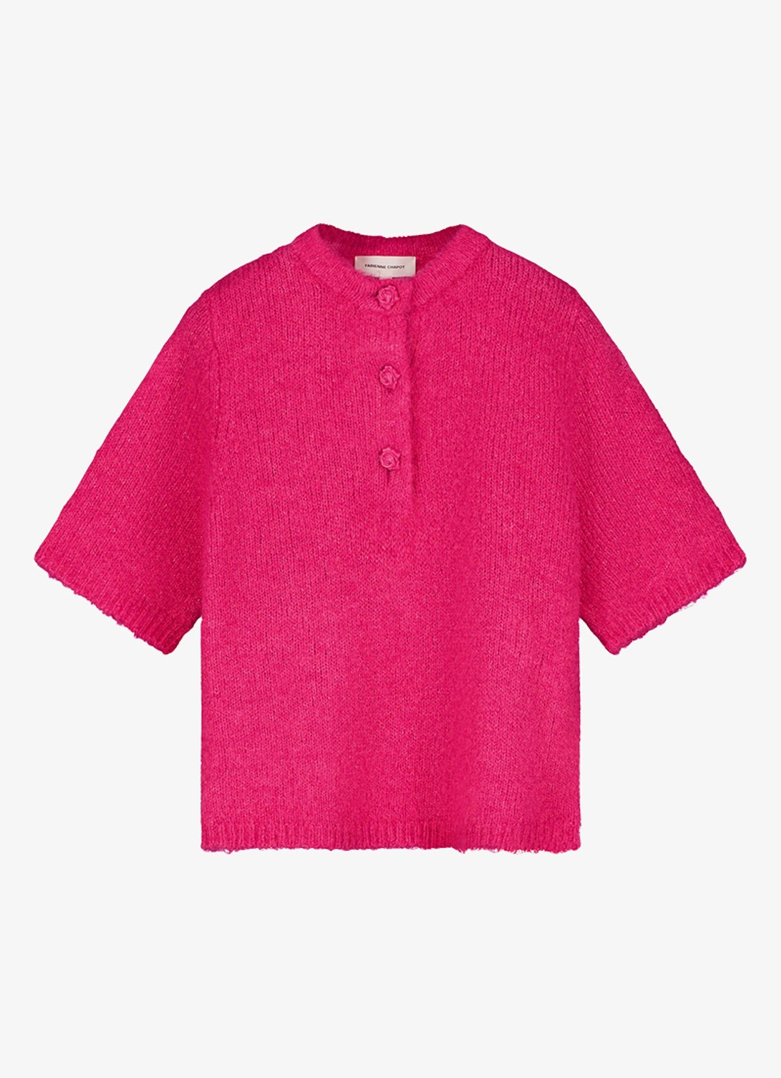 Fabienne Chapot Coco fijngebreide pullover  - voorkant 4 fuchsia