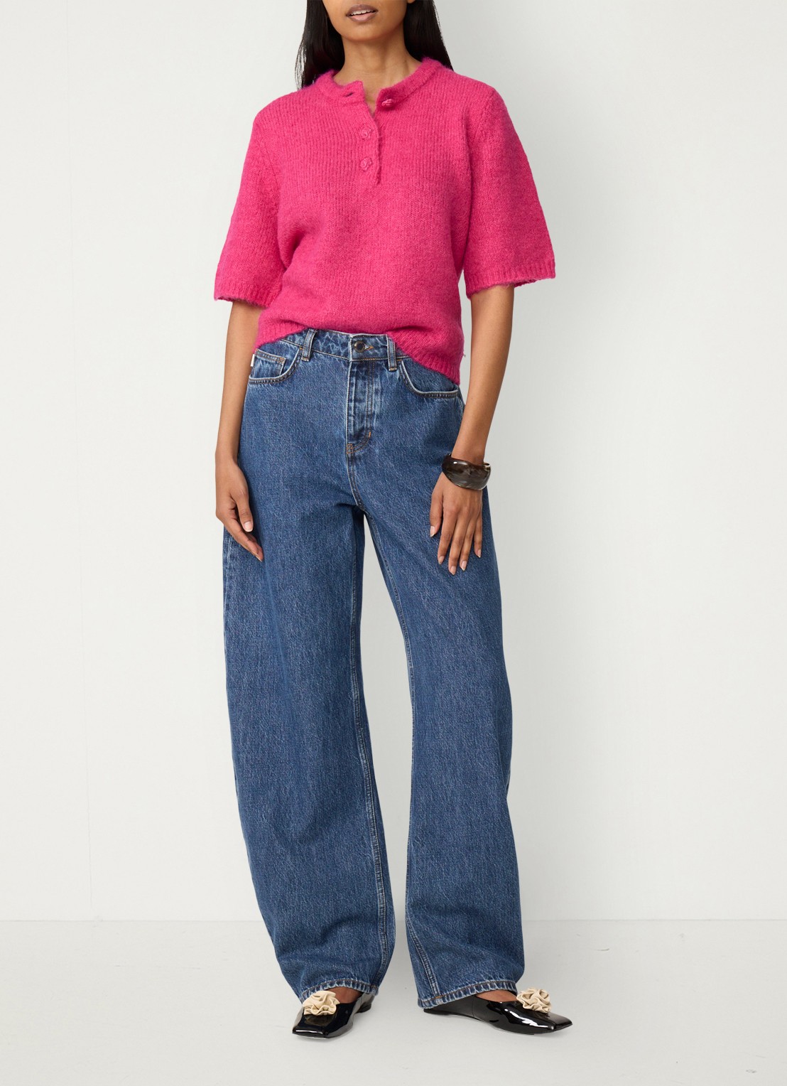 Fabienne Chapot Coco fijngebreide pullover  - voorkant 5 fuchsia
