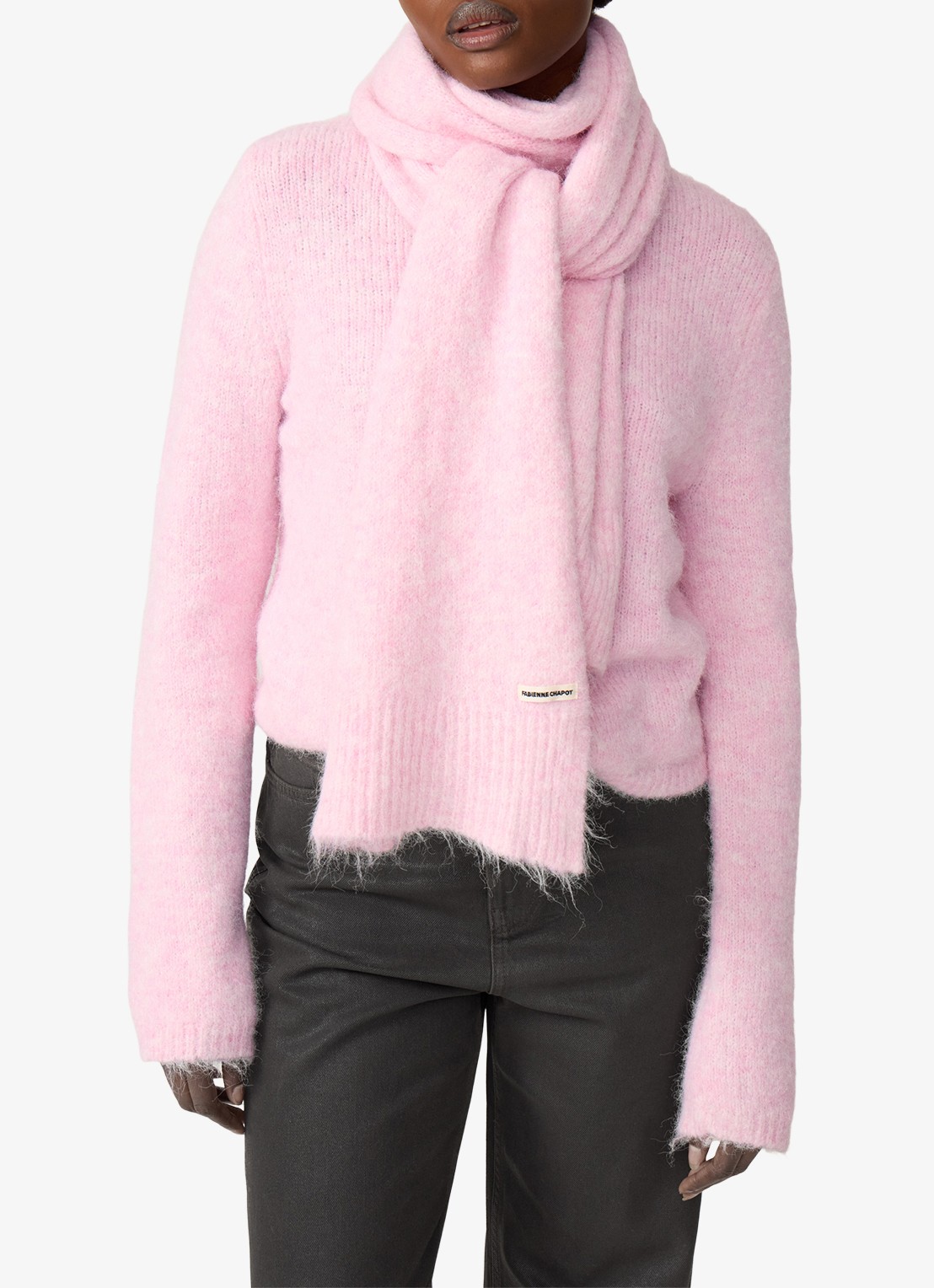 Fabienne Chapot Coco sjaal in wolblend - voorkant 3 roze