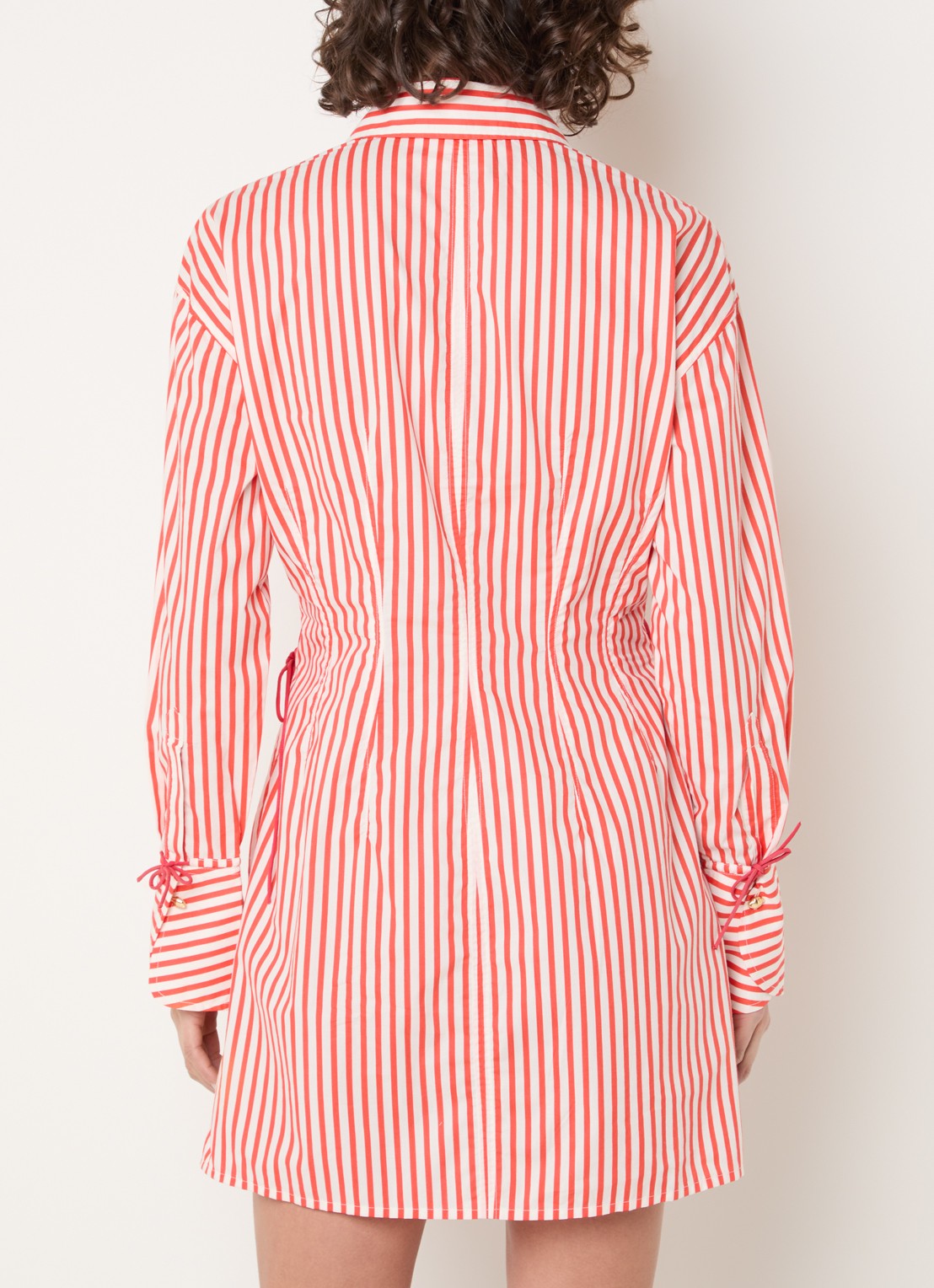 Fabienne Chapot Coletta mini blousejurk met streepprint - achterkant 4 rood