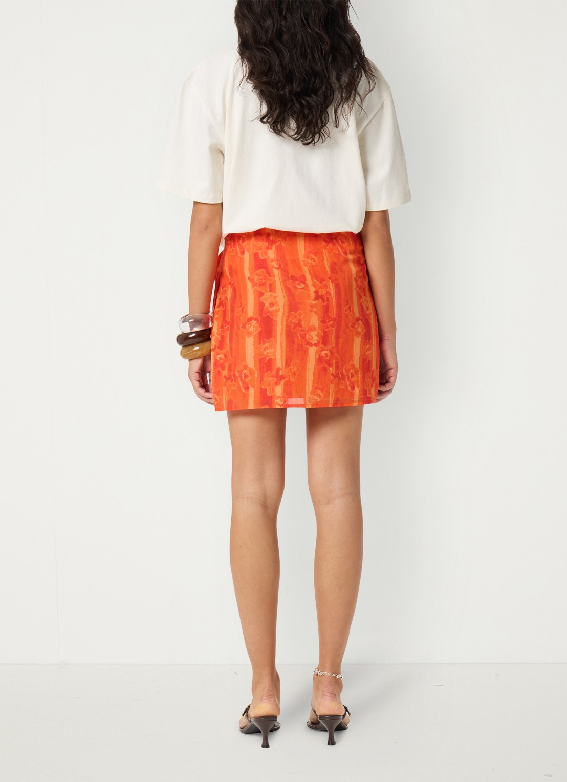 Fabienne Chapot Costa minirok met print - achterkant 3 orange