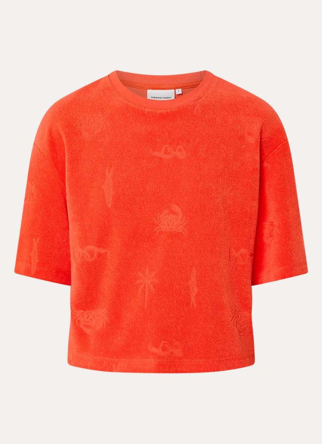 Fabienne Chapot Evy T-shirt van badstof - voorkant 3 orange