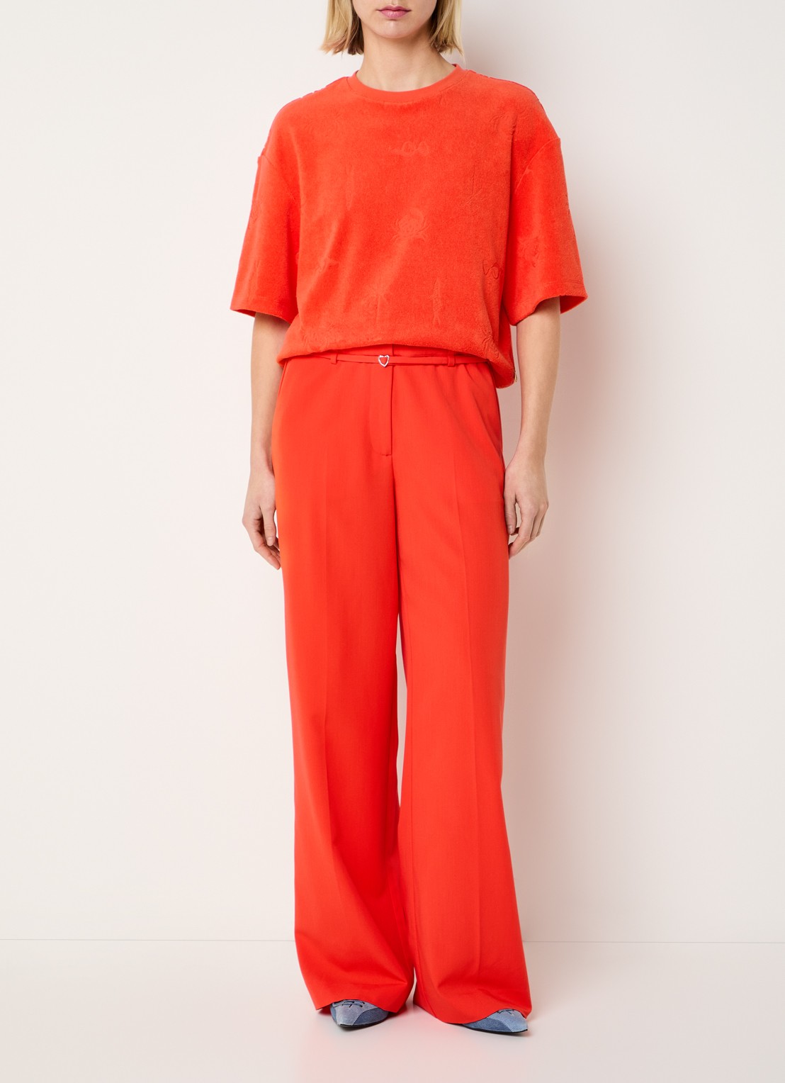 Fabienne Chapot Evy T-shirt van badstof - voorkant 4 orange