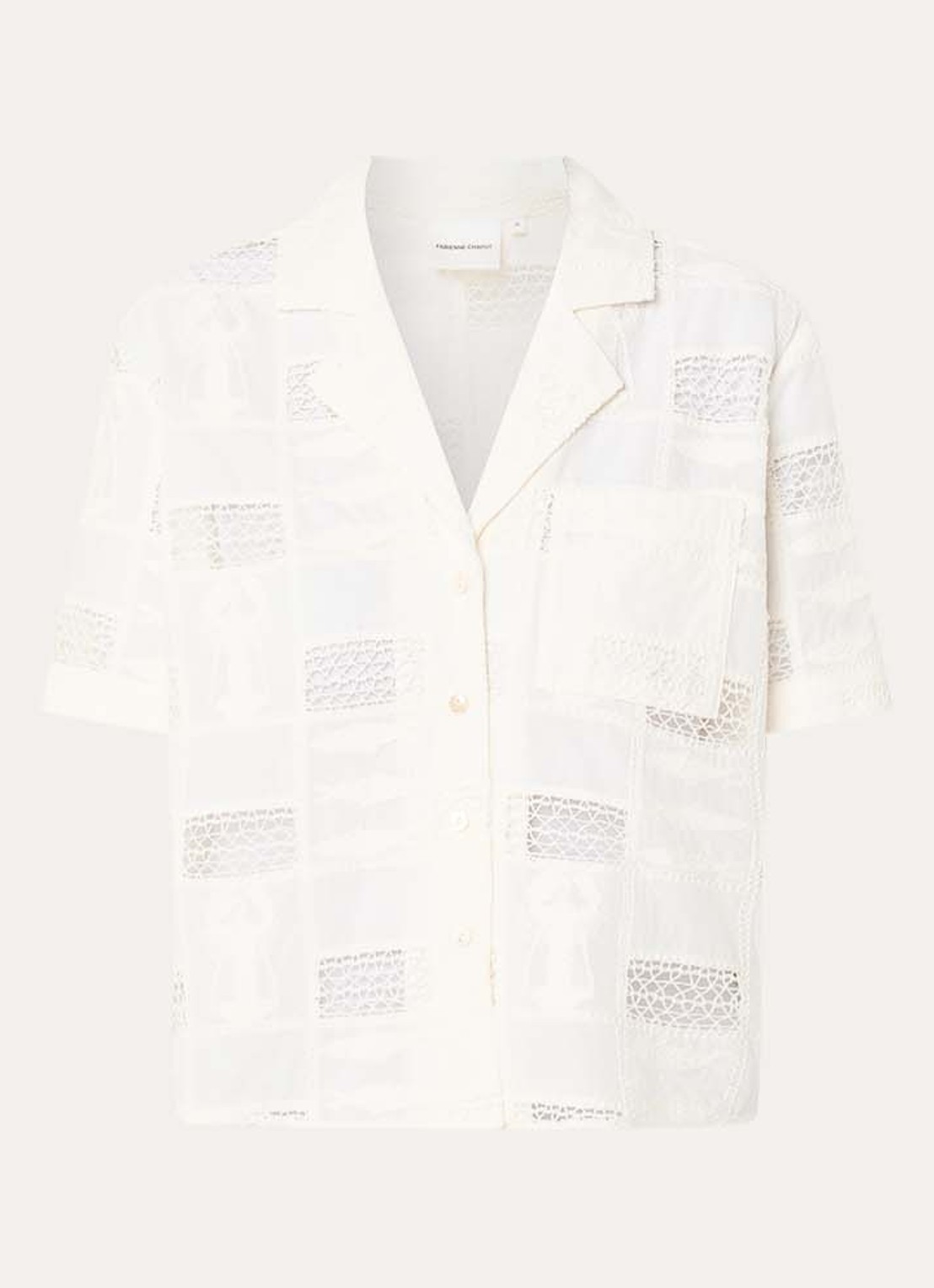 Fabienne Chapot Farida blouse met opengewerkt dessin - voorkant gebroken wit