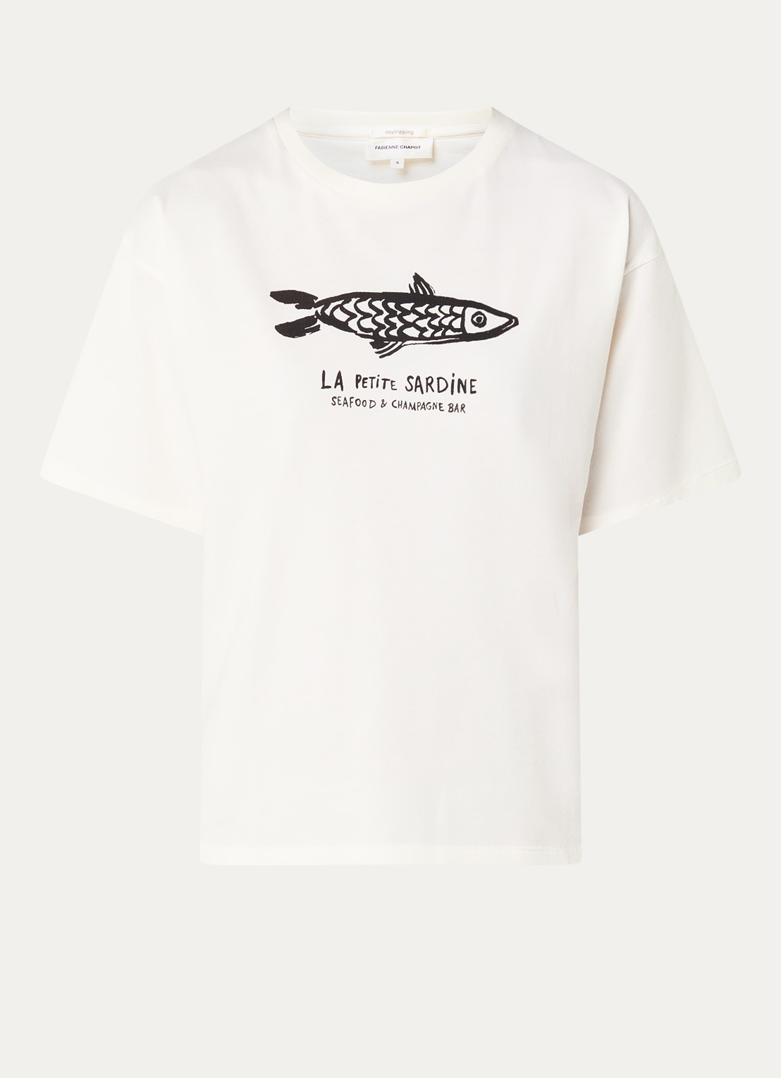 Fabienne Chapot  Fay geprint T-shirt  - voorkant gebroken wit