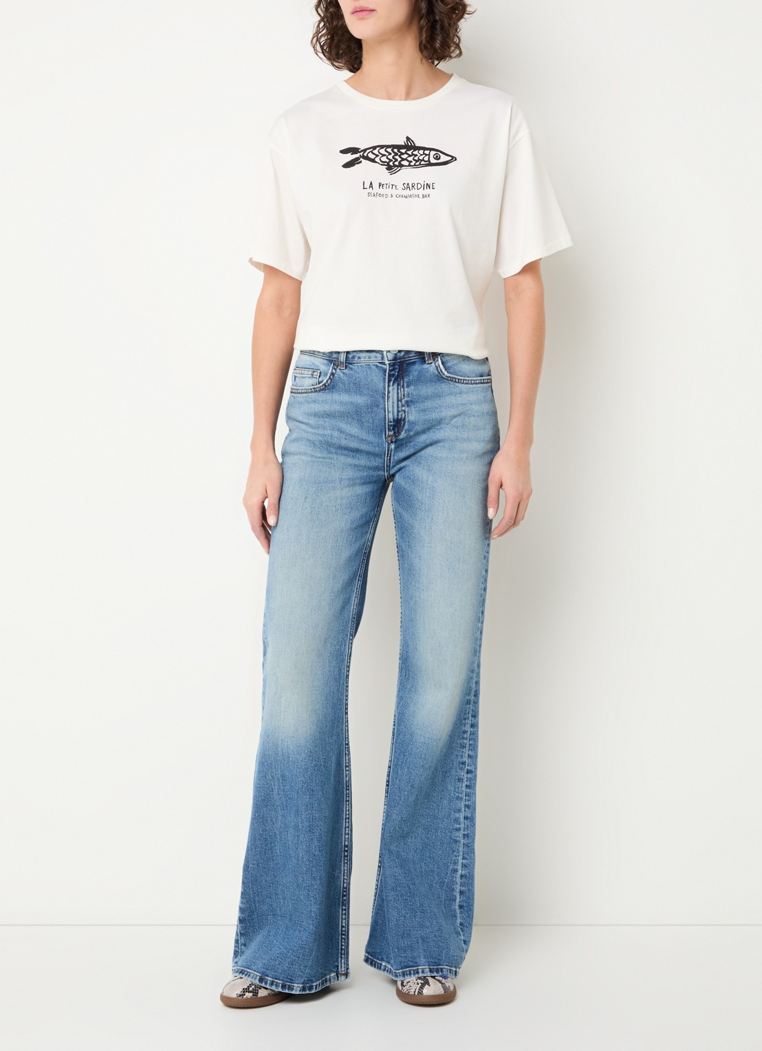 Fabienne Chapot  Fay geprint T-shirt  - voorkant 2 gebroken wit