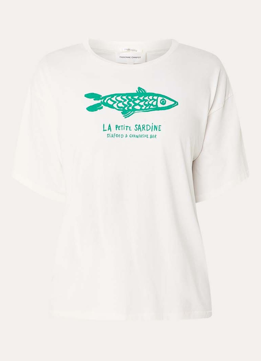Fabienne Chapot Fay T-shirt met print - voorkant 3 gebroken wit