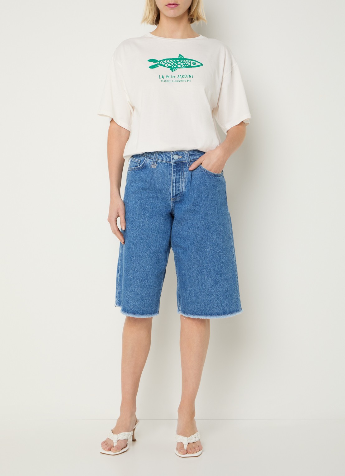 Fabienne Chapot Fay T-shirt met print - voorkant 4 gebroken wit