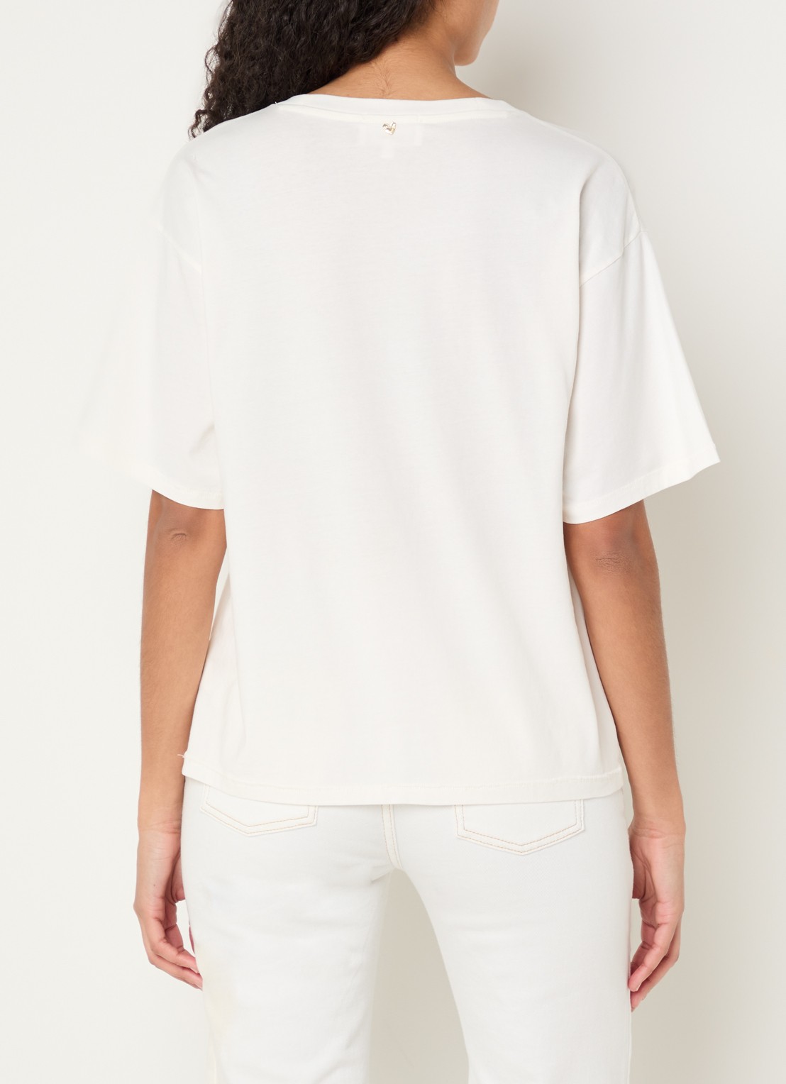 Fabienne Chapot Fay T-shirt met print - achterkant gebroken wit