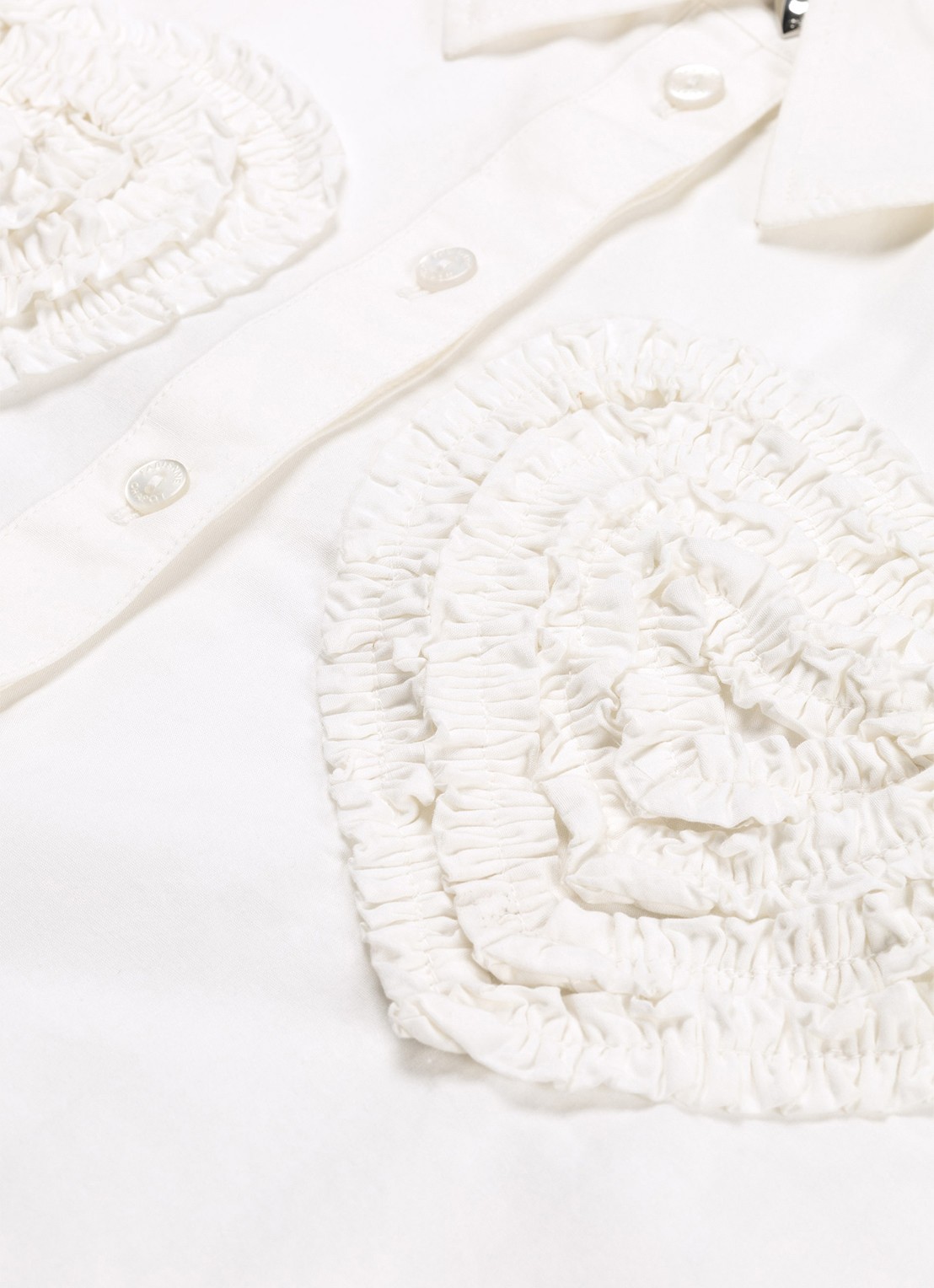 Fabienne Chapot Haidy cropped blouse met ruches en borduring - detail 2 wit