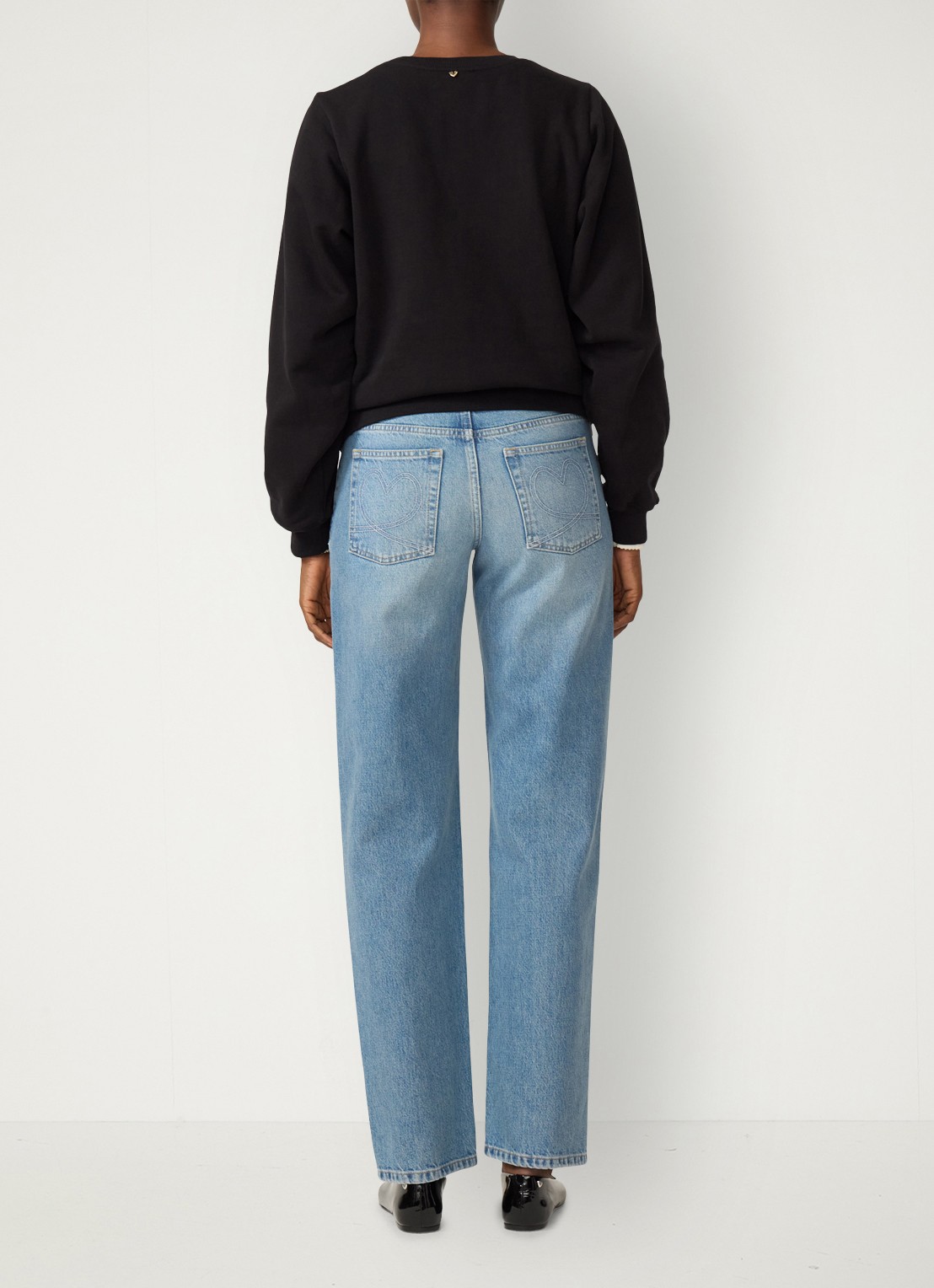 Fabienne Chapot Hazel SS sweater met bloemenprint - achterkant zwart