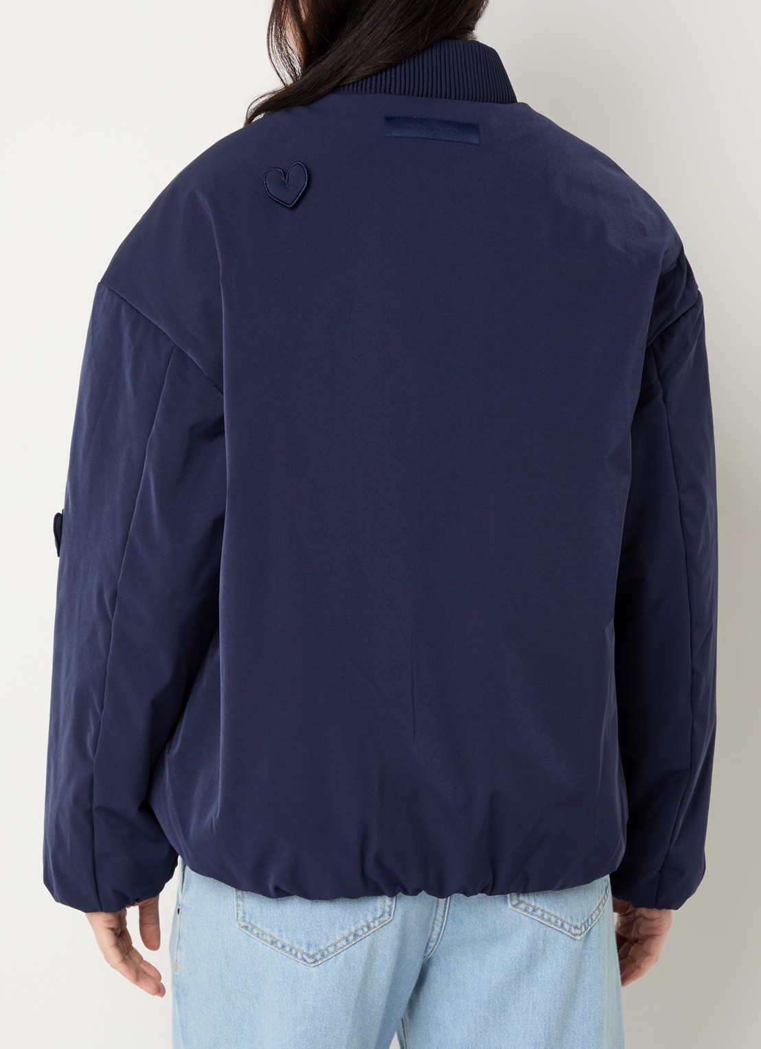 Fabienne Chapot Hearty gewatteerd bomberjack met steekzakken  - achterkant donkerblauw
