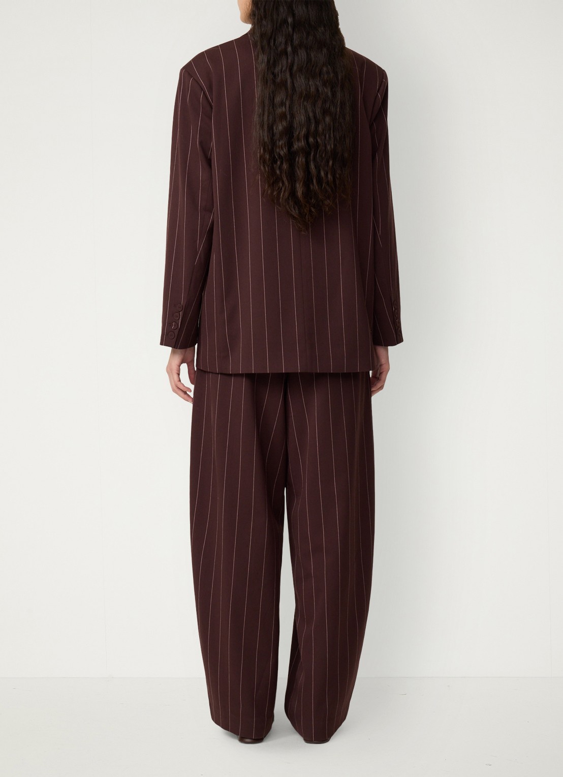 Fabienne Chapot Henry blazer met streepprint - achterkant 5 bruin