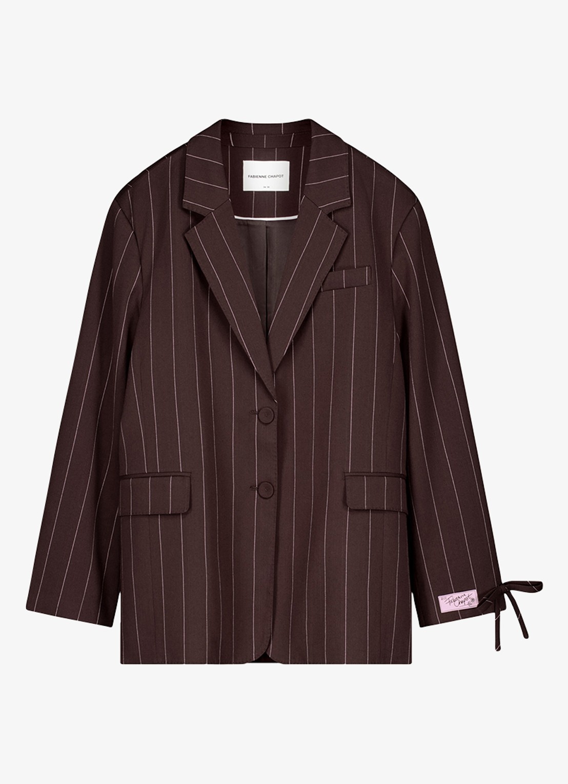 Fabienne Chapot Henry blazer met streepprint - voorkant 3 bruin